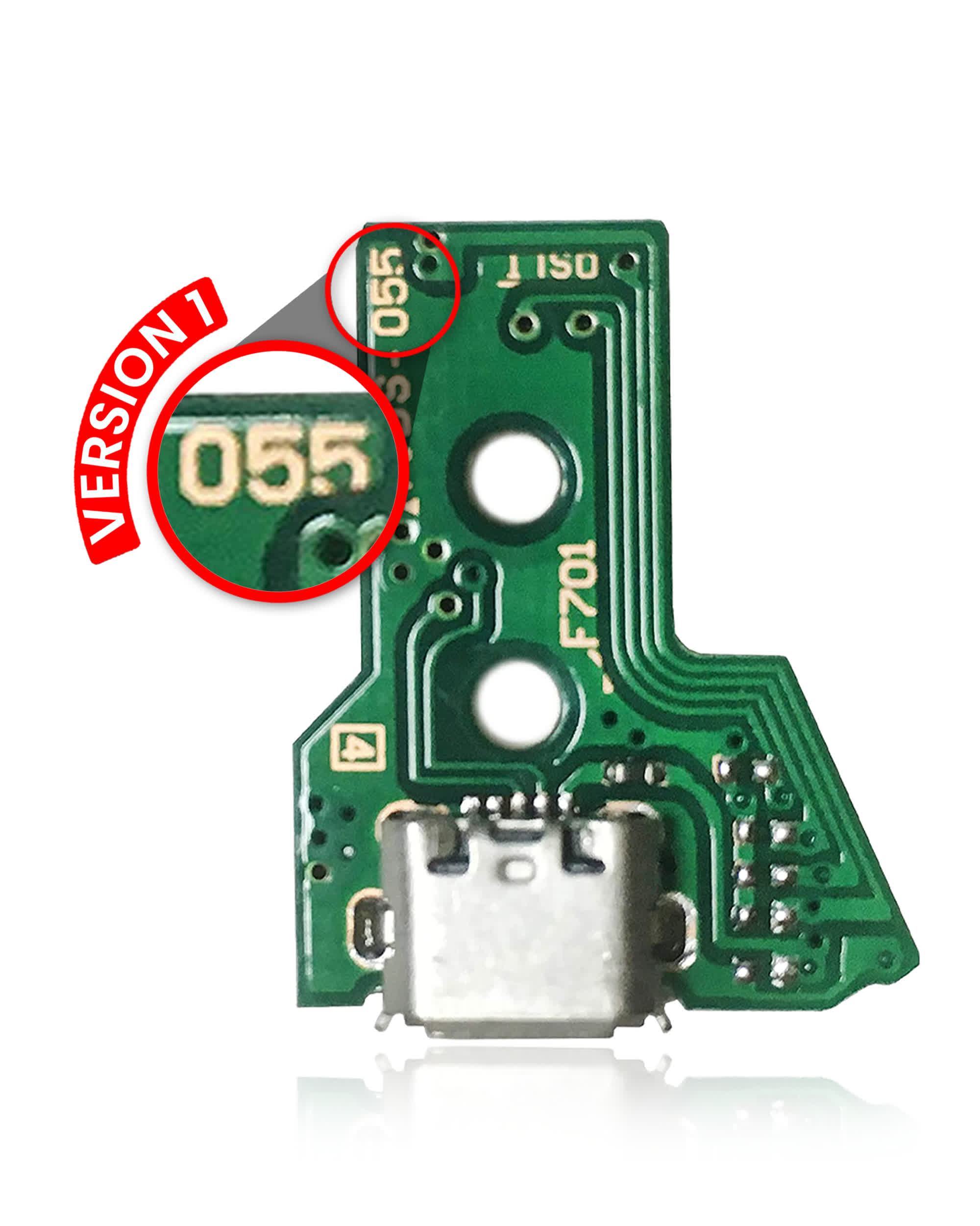 Micro USB Ladebuchse mit 12-Pin Flexkabel für PlayStation 4 Controllers (Version 1: JDS-050 / JDS-055)