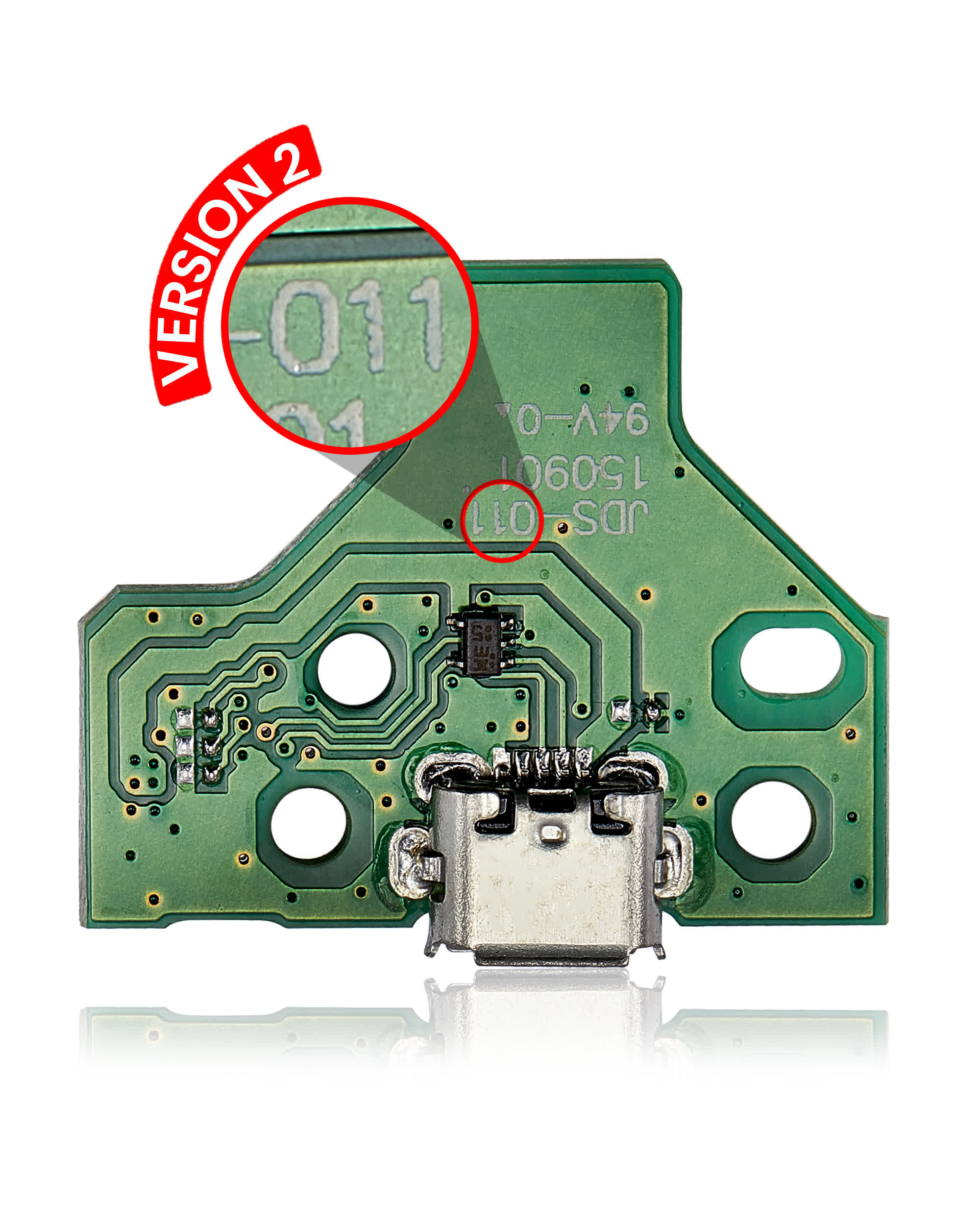 Micro USB Ladebuchse mit 12-Pin Flexkabel für PlayStation 4 Controllers (Version 2: JDS-011)