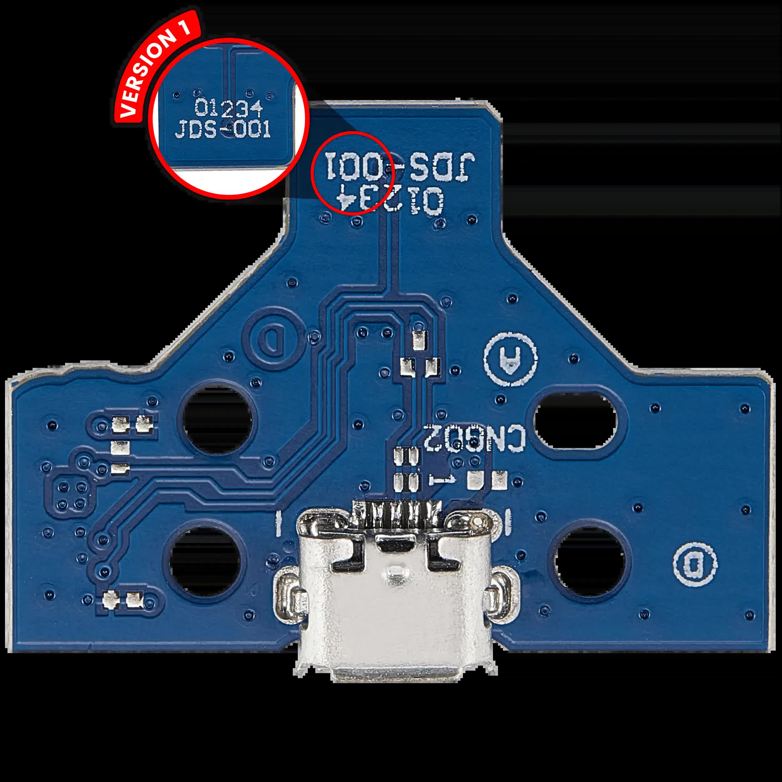 USB Ladebuchse mit 14-Pin Flexkabel für PlayStation 4 Controllers (Version 1: JDS-001)