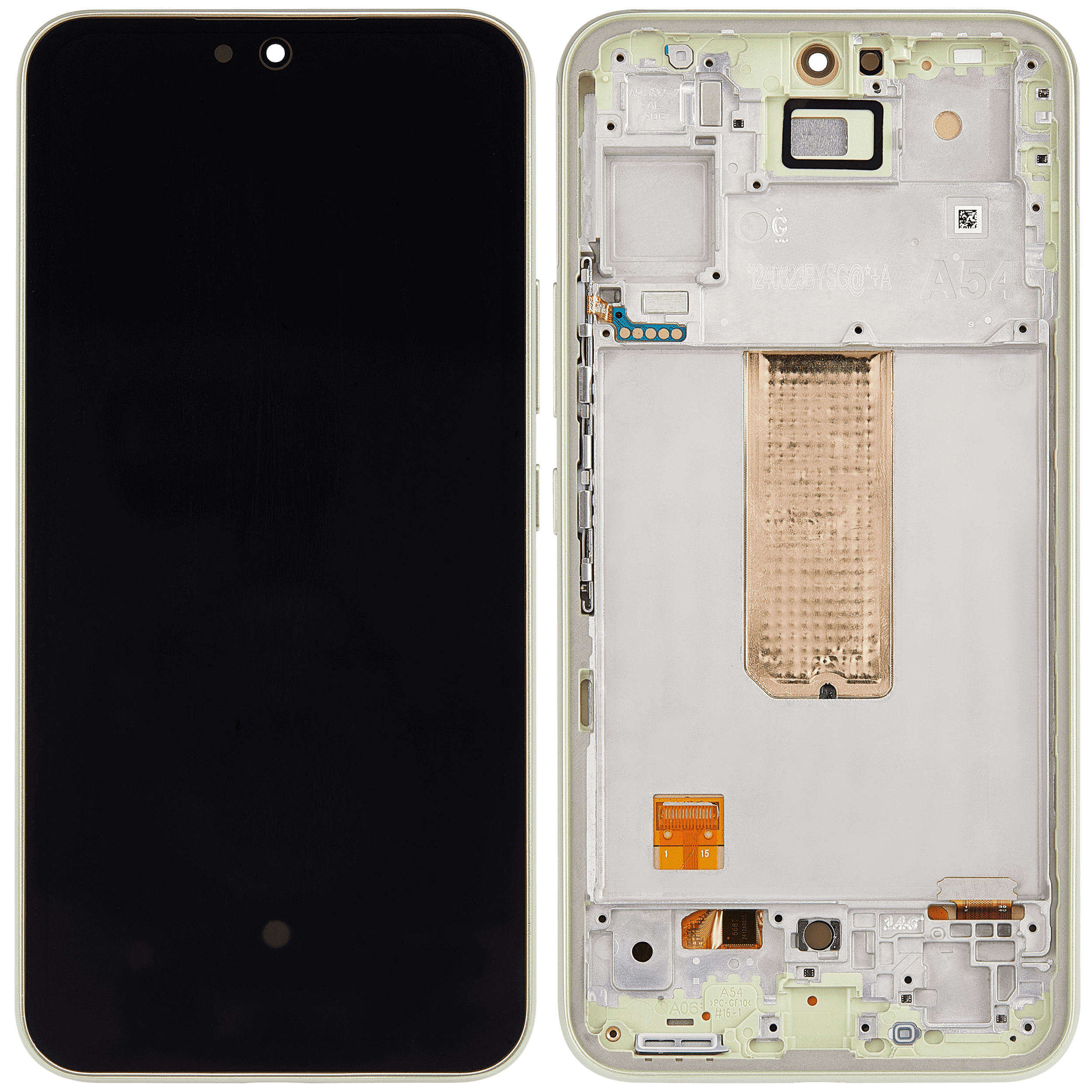 OLED Display mit Rahmen für Samsung Galaxy A54 5G (A546 / 2023) (US & International Version) (Aftermarket Plus) (Lime) – Bild 2