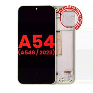 OLED Display mit Rahmen für Samsung Galaxy A54 5G (A546 / 2023) (US & International Version) (Aftermarket Plus) (Lime)