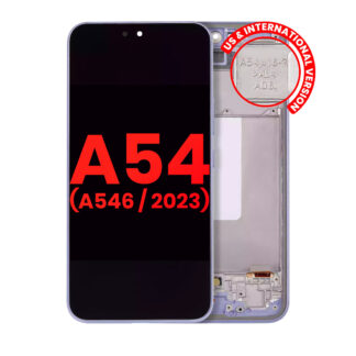 OLED Display mit Rahmen für Samsung Galaxy A54 5G (A546 / 2023) (US & International Version) (Aftermarket Plus) (Violet (Violett))
