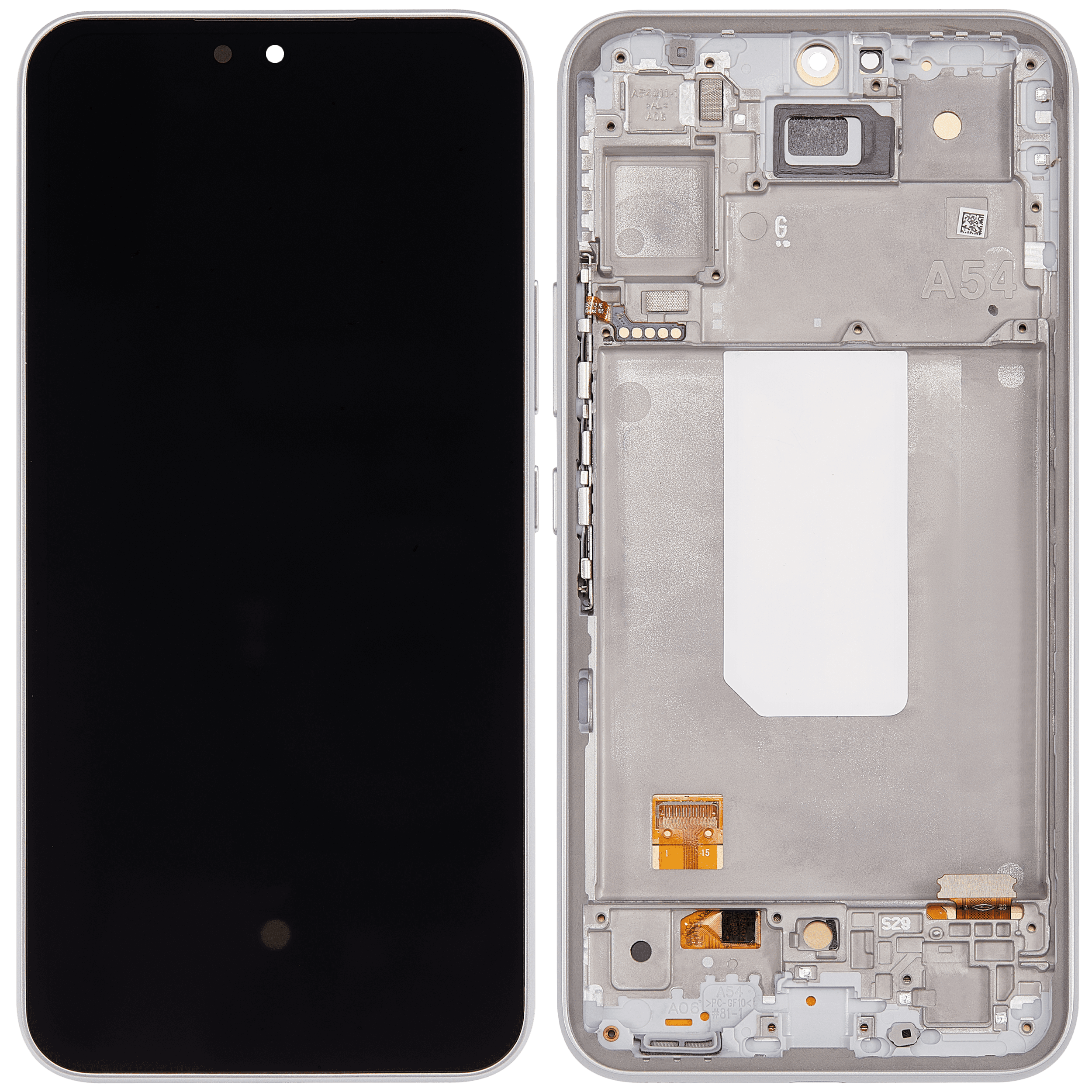 OLED Display mit Rahmen für Samsung Galaxy A54 5G (A546 / 2023) (US & International Version) (Aftermarket Plus) (White (Weiß)) – Bild 2