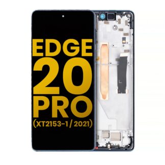 LCD Display mit Rahmen für Motorola Edge 20 Pro (XT2153-1 / 2021) (professionell aufgearbeitet) (Midnight Blue)