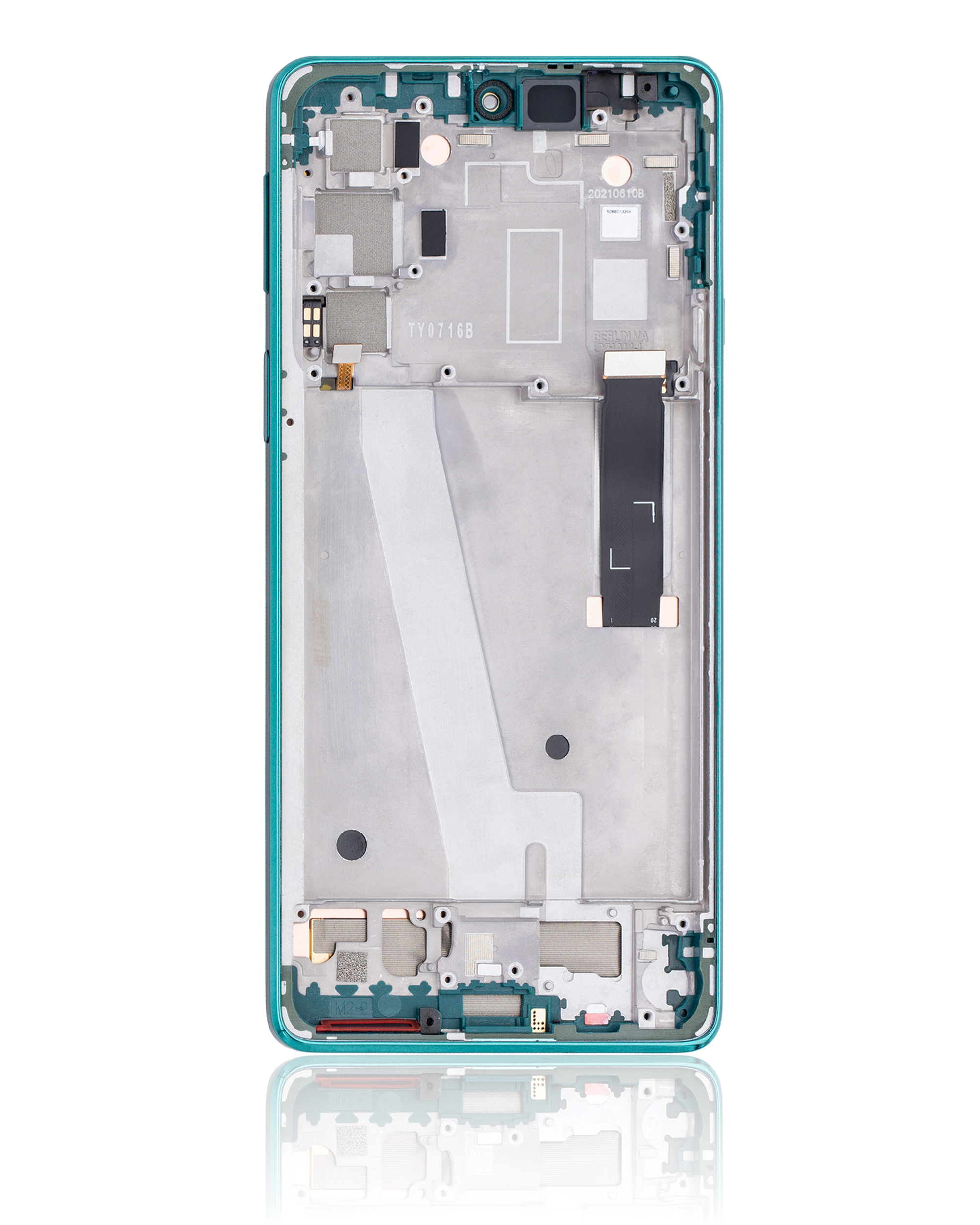 LCD Display mit Rahmen für Motorola Edge 20 (XT2143 / 2021) (professionell aufgearbeitet) (Frosted Emerald) – Bild 2