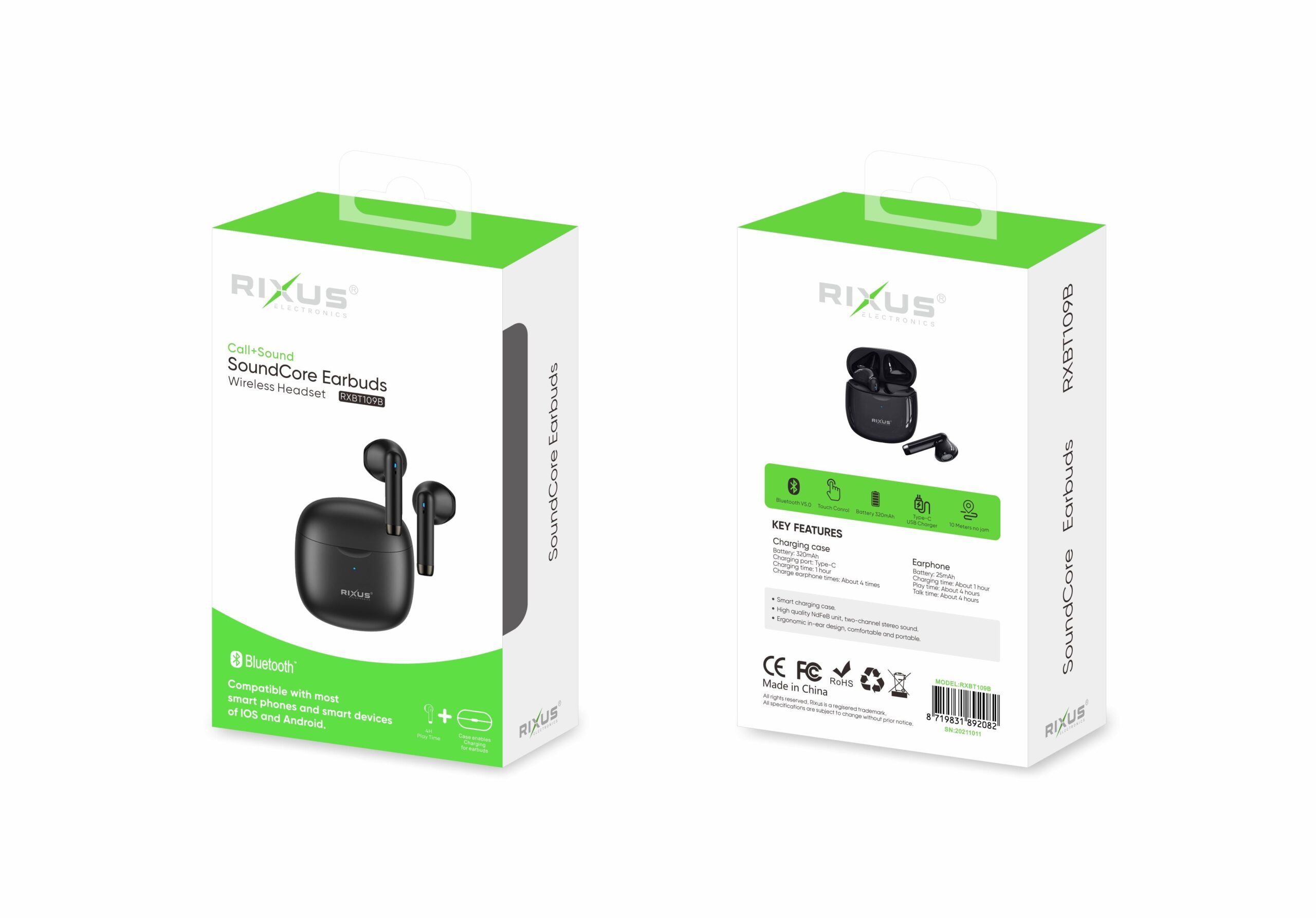 Rixus RXBT109B SoundCore Bluetooth Headset Black – Bild 3