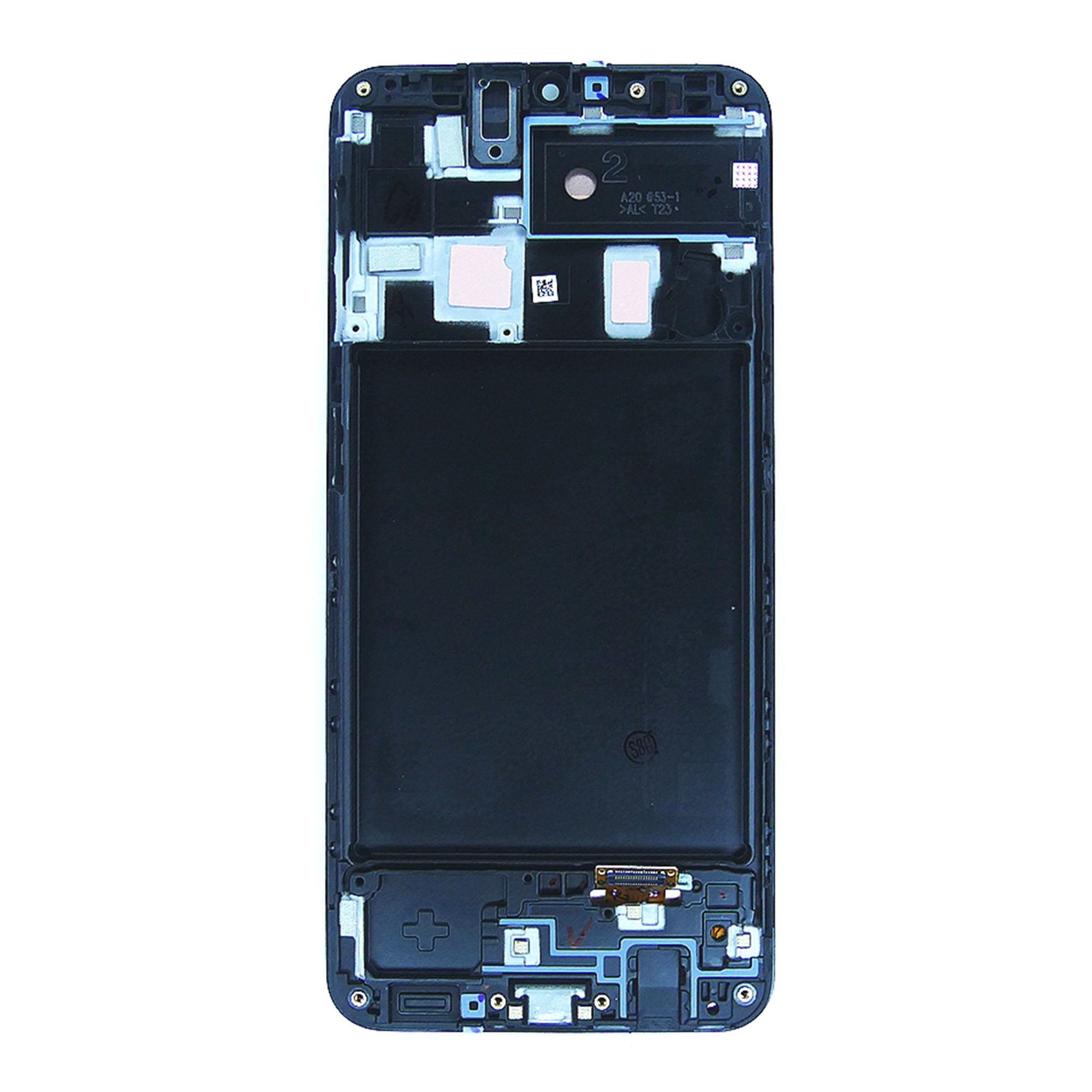 Samsung Galaxy A20 A205F Display und Touchscreen-Digitizer mit Rahmen Black Service Pack – Bild 2