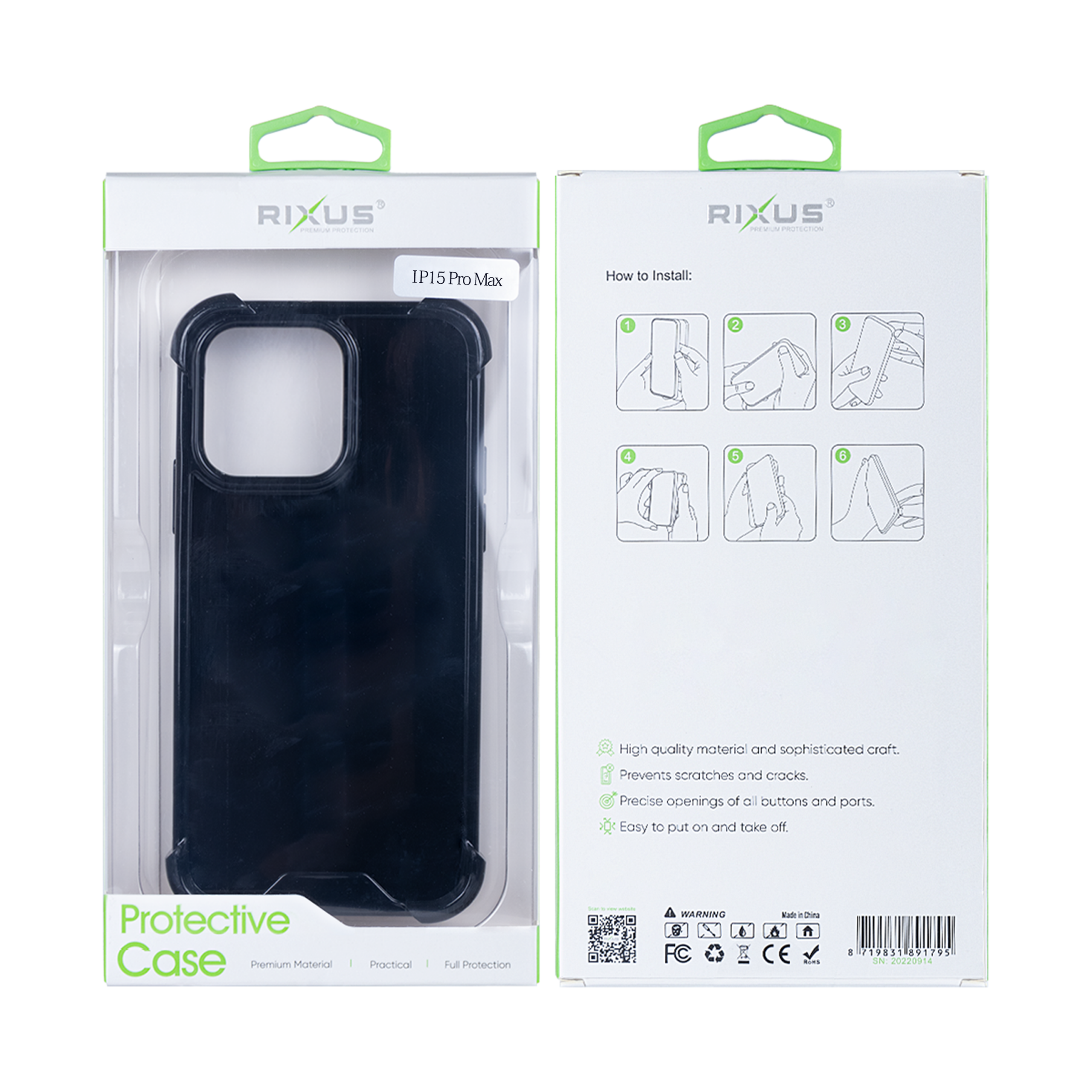 Rixus Anti-Burst Hülle für Apple iPhone 15 Pro Max Black – Bild 6