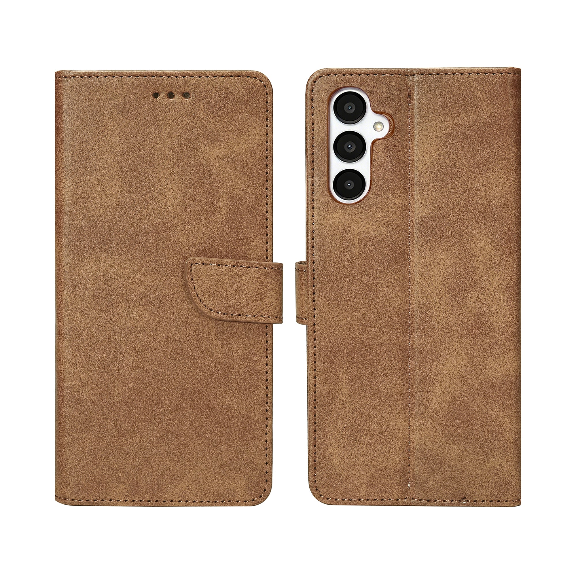 Rixus Buchhülle für Samsung Galaxy A05s Light Brown – Bild 3