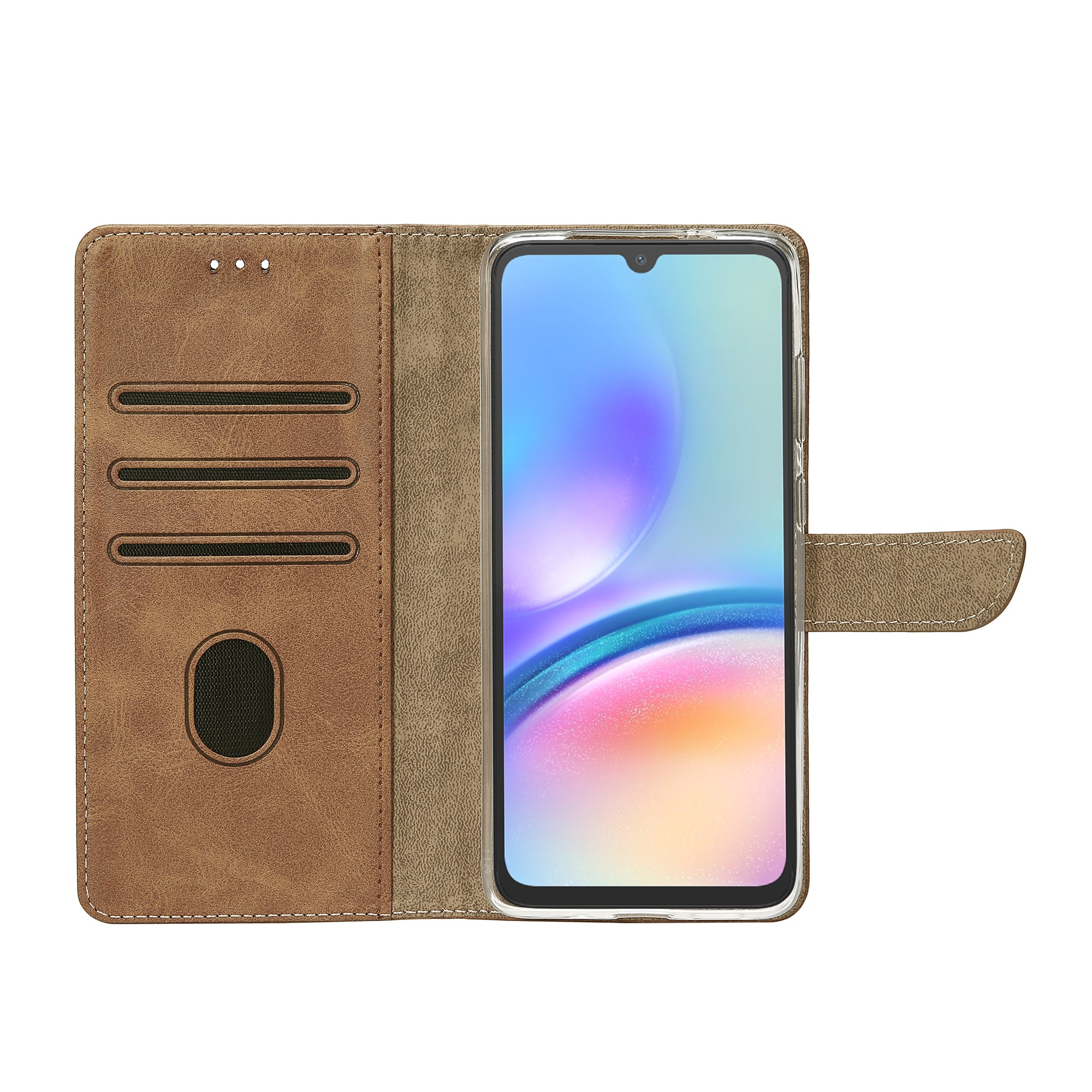 Rixus Buchhülle für Samsung Galaxy A05s Light Brown – Bild 5