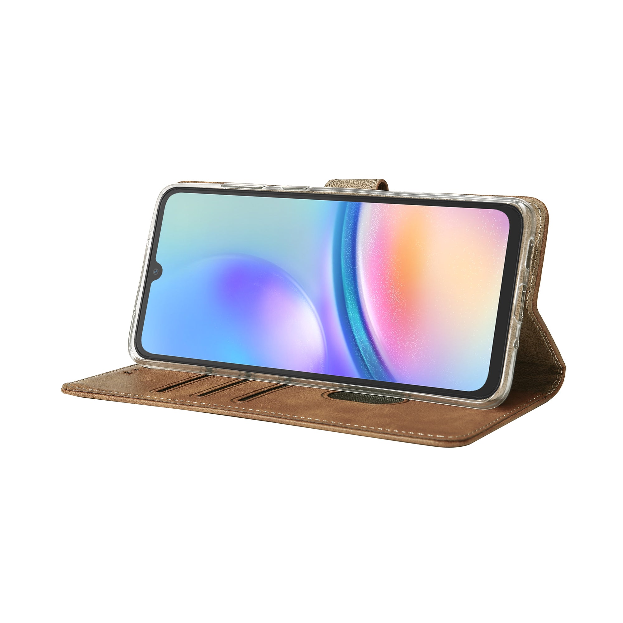 Rixus Buchhülle für Samsung Galaxy A05s Light Brown – Bild 6