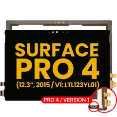 LCD Display mit Touchscreen-Digitizer für Microsoft Surface Pro 4 (Version 1) (1724 / Samsung LCD Version: V1.0 / LTL123YL01) (professionell aufgearbeitet)