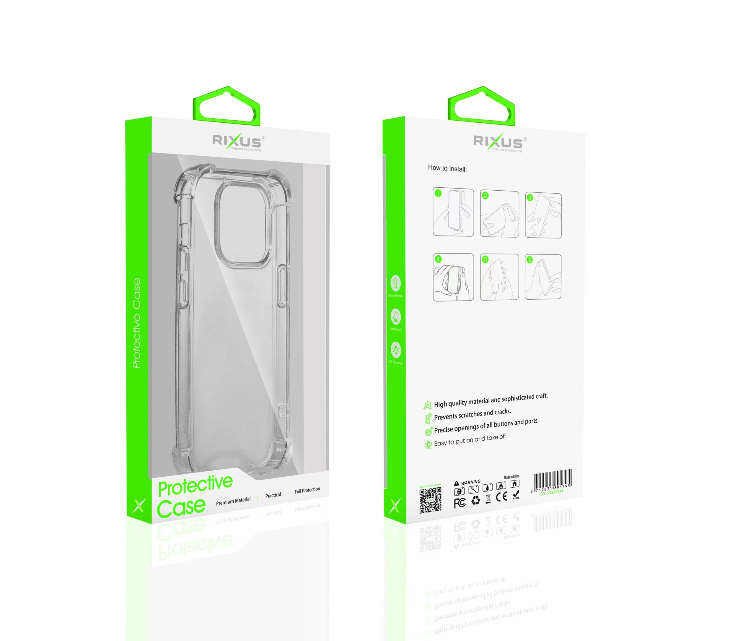 Rixus Anti Shock Hülle TPU für Apple iPhone 14 Pro Max Transparent – Bild 4