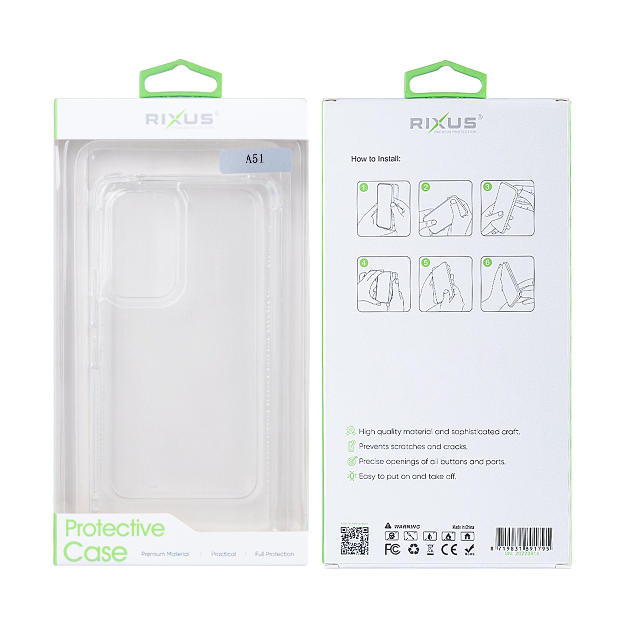 Rixus Anti-Burst Hülle für Samsung Galaxy A51 Transparent – Bild 6