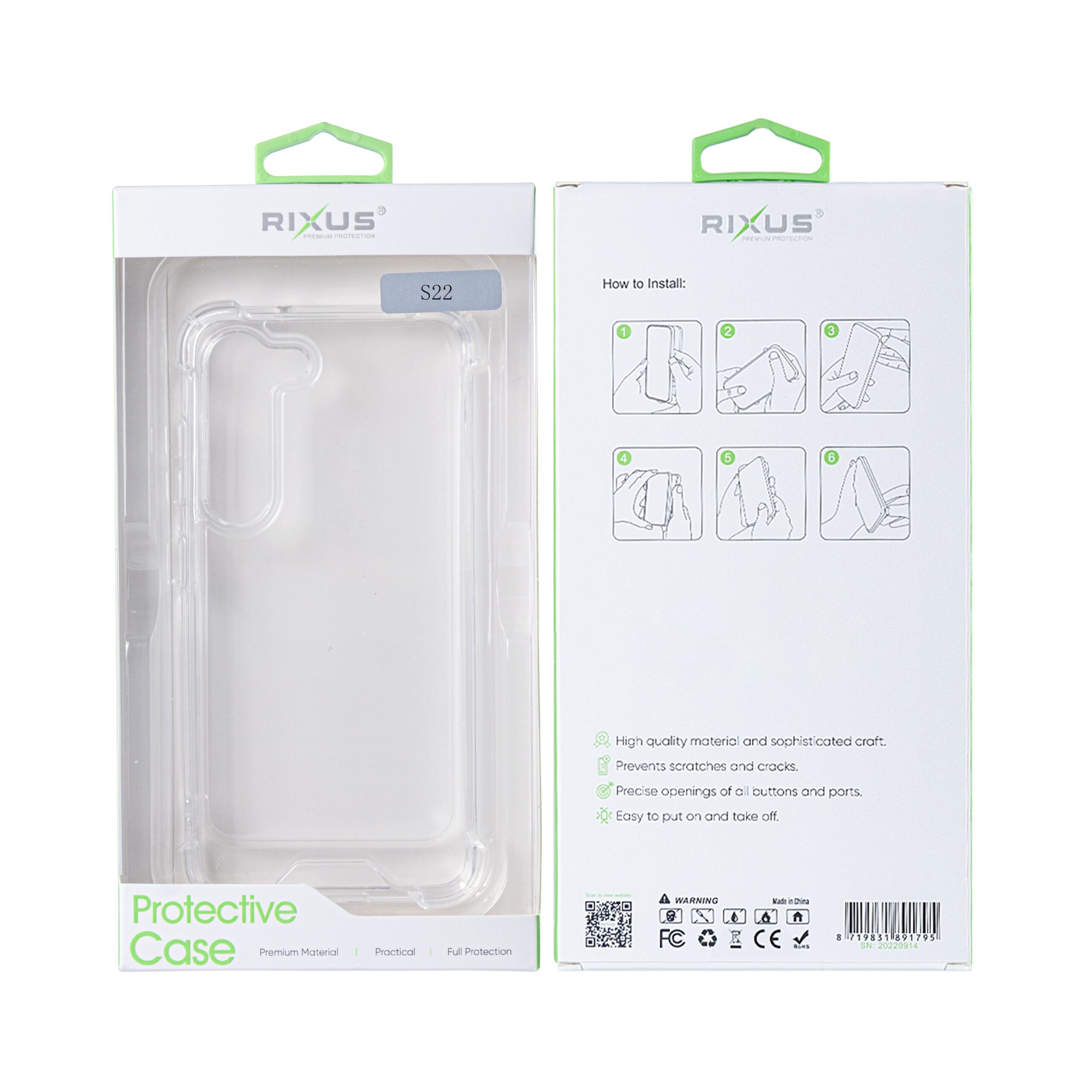 Rixus Anti-Burst Hülle für Samsung Galaxy S22 5G Transparent – Bild 6