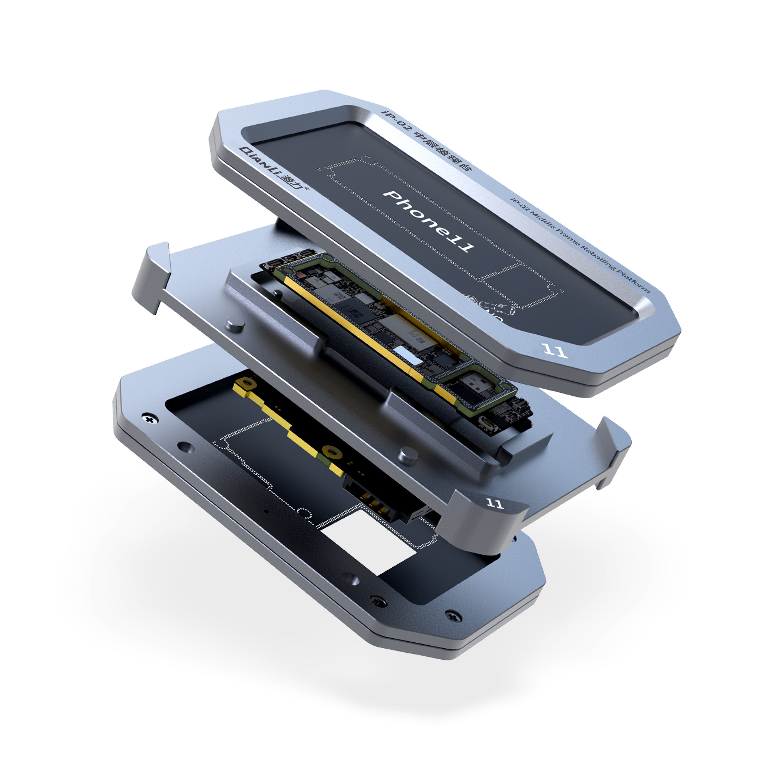 QIANLI iReball iP-02 Middle Rahmen Reballing Plattform für Apple iPhone 11, iPhone 11 Pro, iPhone 11 Pro Max