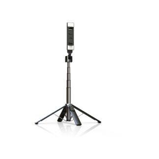 Rixus RXSF08 Aluminium Selfie Stick mit Double LED Light Black