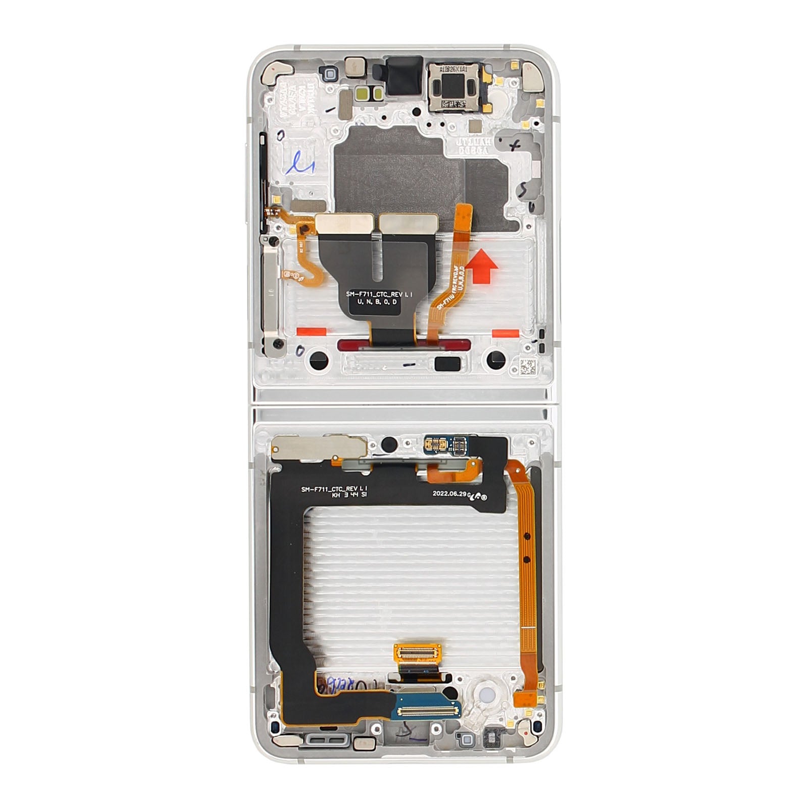 Samsung Galaxy Z Flip3 F711B Main Display und Touchscreen-Digitizer mit Rahmen Bespoke Silver Service Pack – Bild 3