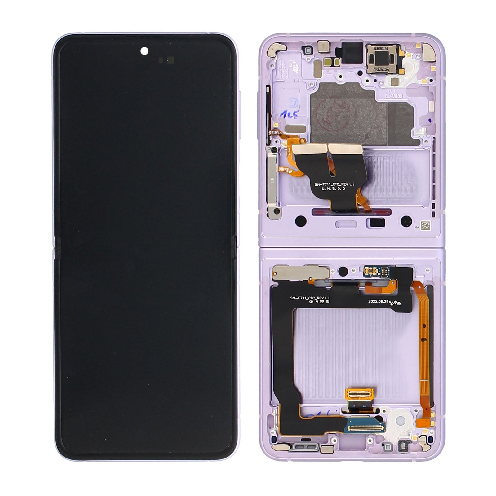 Samsung Galaxy Z Flip3 Main F711B Original Service Pack Display Rahmen Lavender – Bild 5