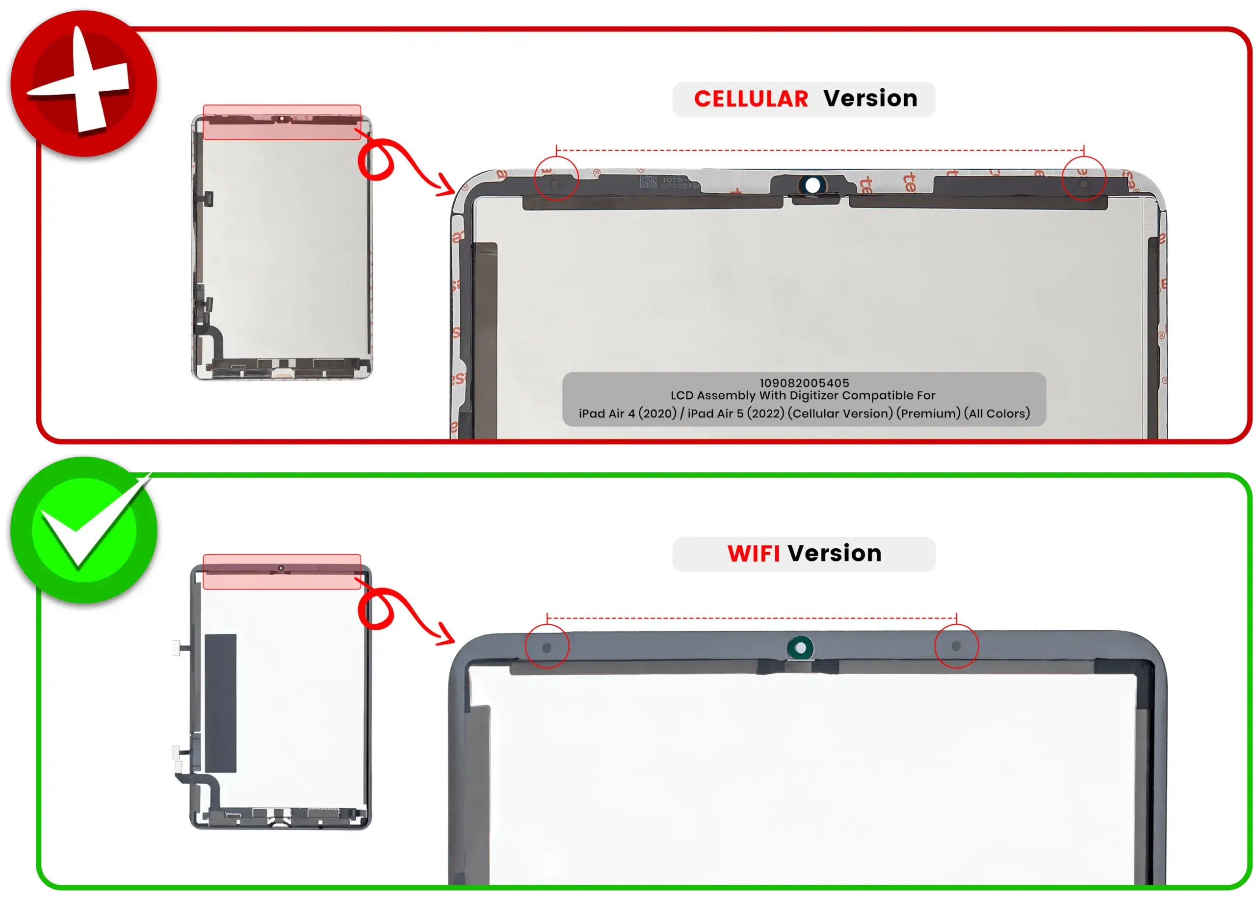 LCD Display mit Touchscreen-Digitizer für iPad Air 4 (2020) / iPad Air 5 (2022) (nur WiFi) (professionell aufgearbeitet) – Bild 3