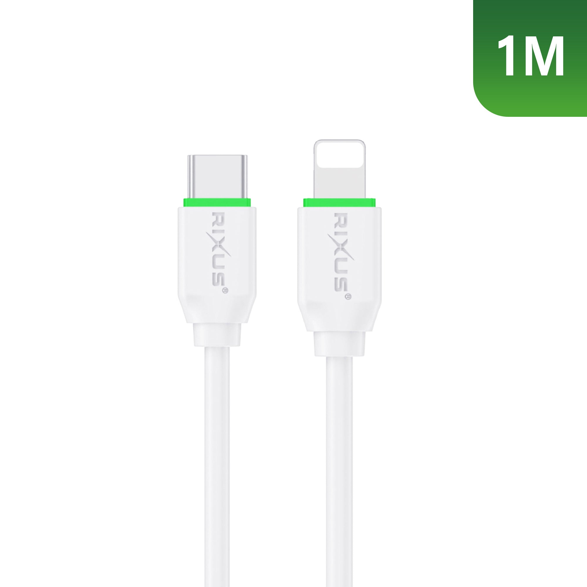 Rixus RX2022 Data Sync und Fast Charge Kabel USB-C To Lightning Anschluss 1m