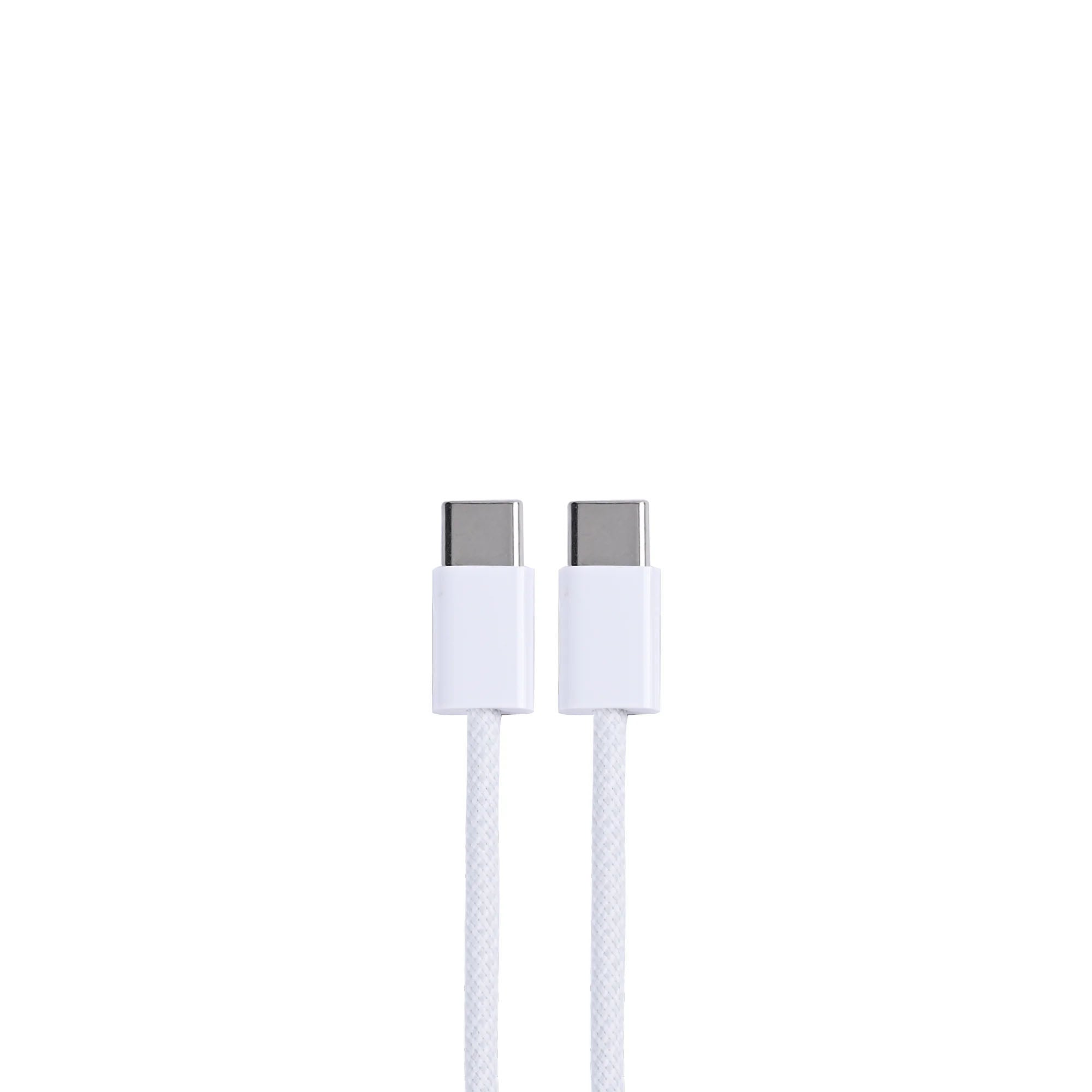 Für Apple iPhone 15, 16, 17 Series USB-C To USB-C Woven Kabel 200cm 60W White Bulk – Bild 3