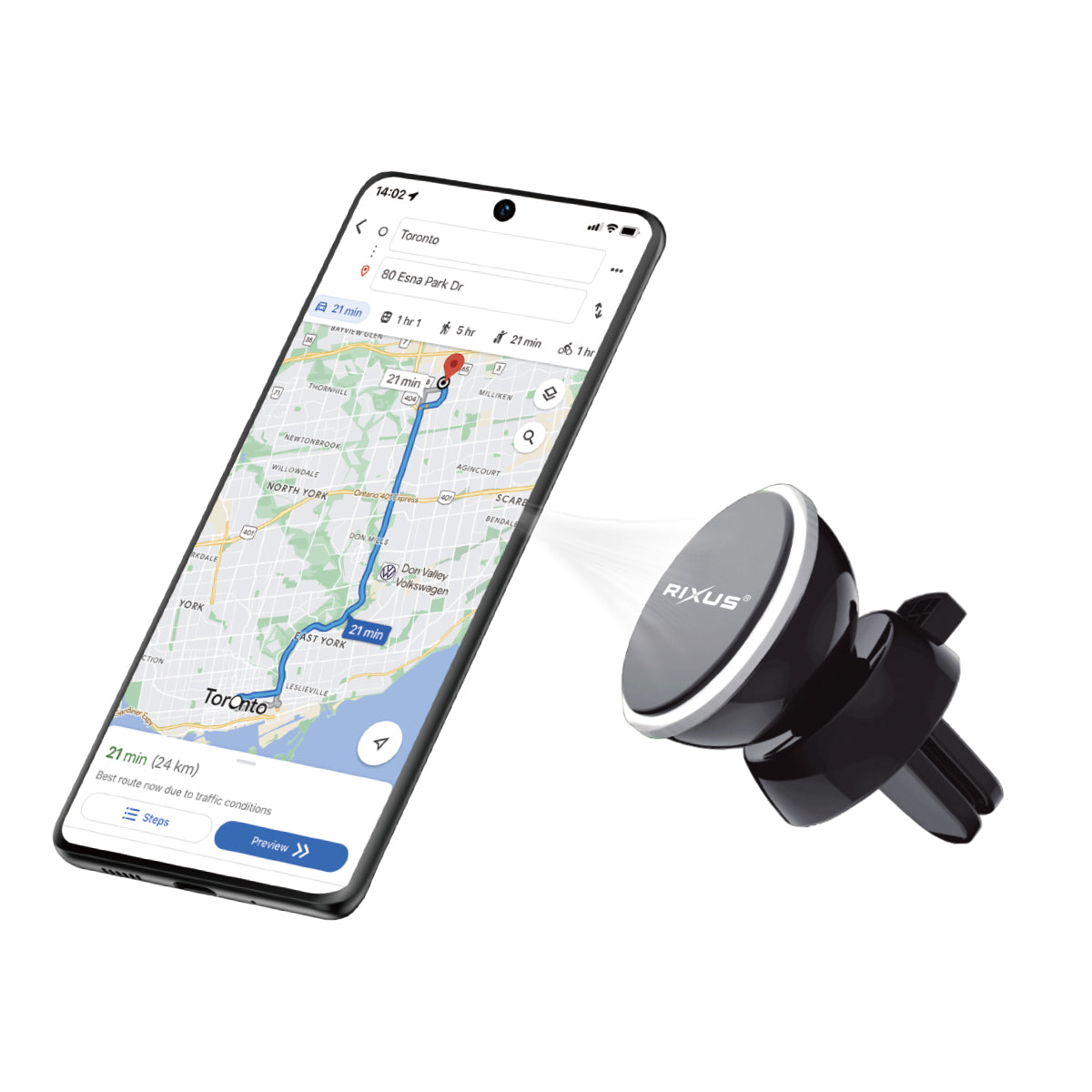 Rixus RXHM2 Magnetic 360° Universal Vent Holder Black – Bild 3