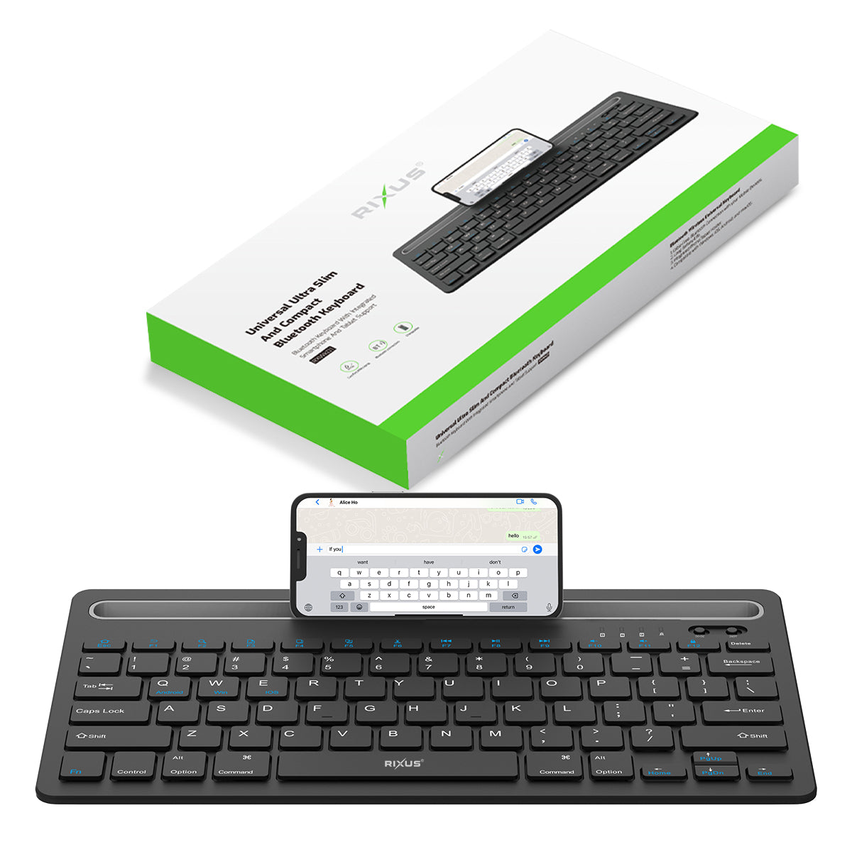 Rixus RXWK01 Universal Ultra Slim und Compact Bluetooth Keyboard – Bild 5