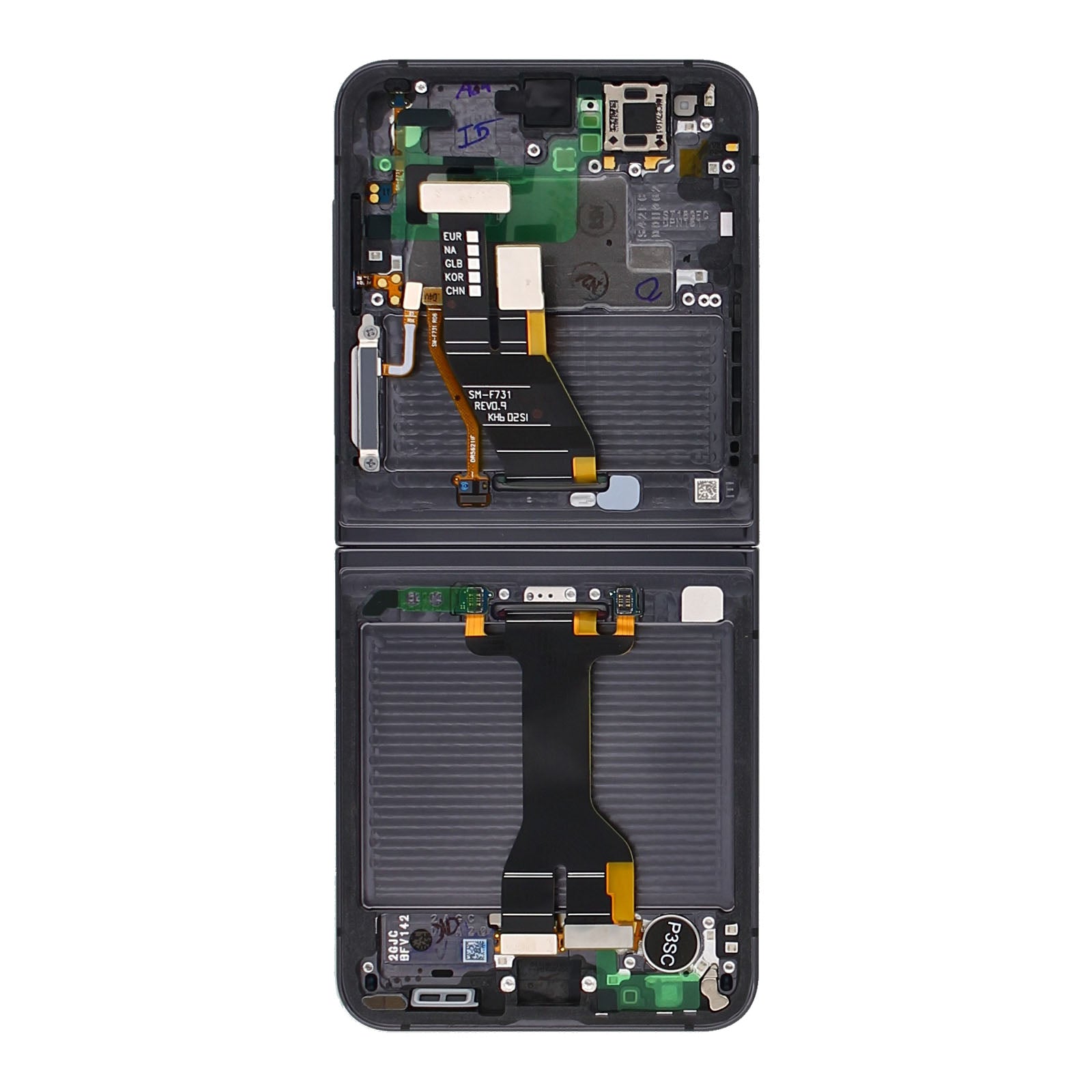 Samsung Galaxy Z Flip5 Main F731B Original Service Pack Display Rahmen Graphite – Bild 3