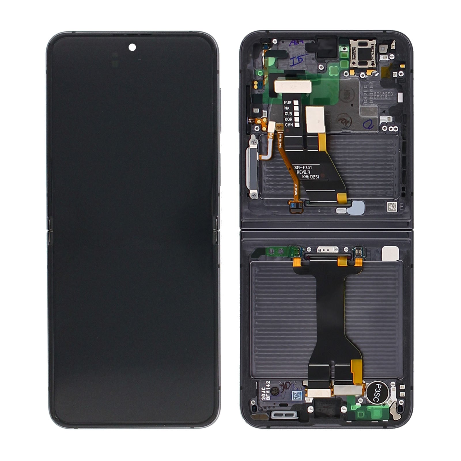 Samsung Galaxy Z Flip5 Main F731B Original Service Pack Display Rahmen Graphite – Bild 5