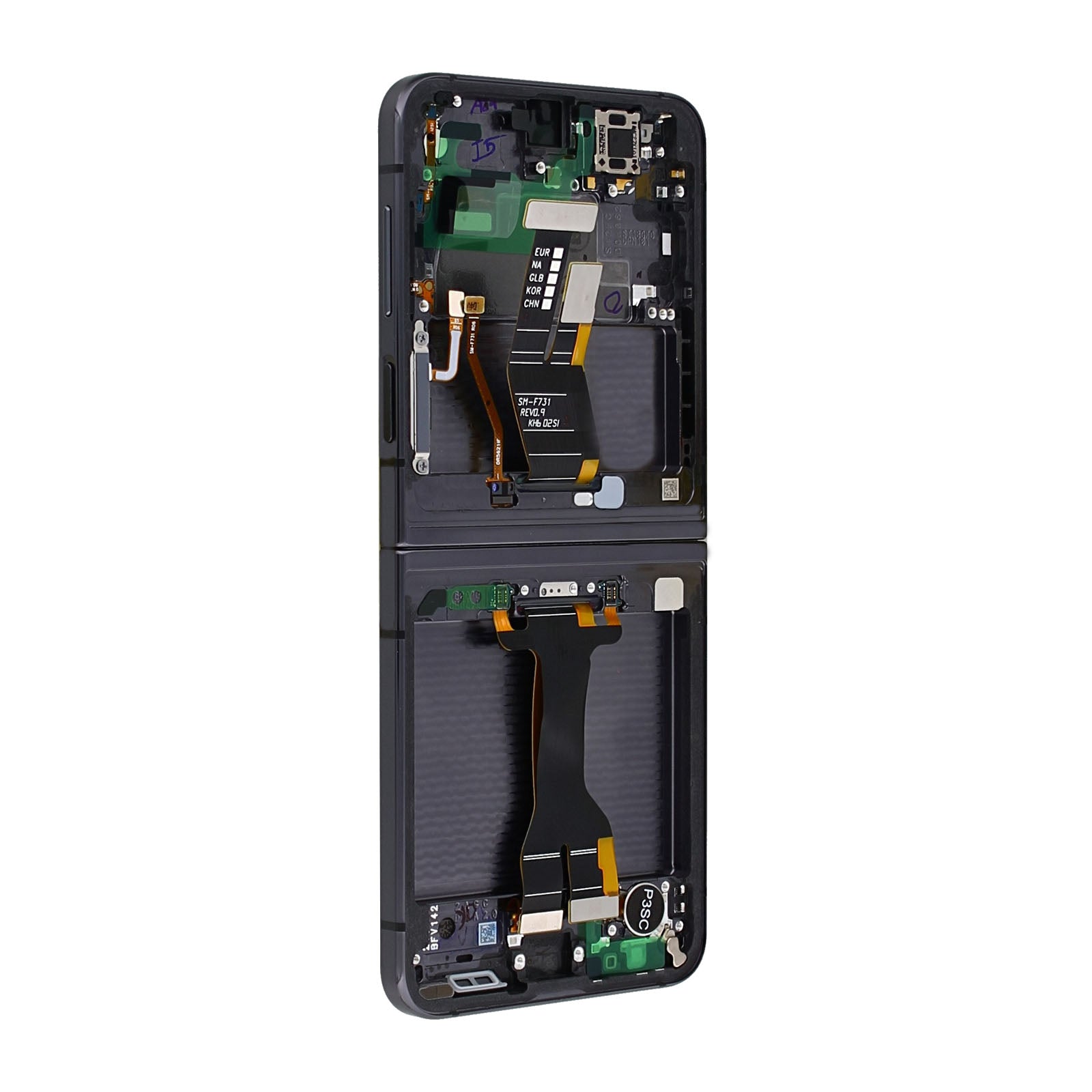 Samsung Galaxy Z Flip5 Main F731B Original Service Pack Display Rahmen Graphite – Bild 4