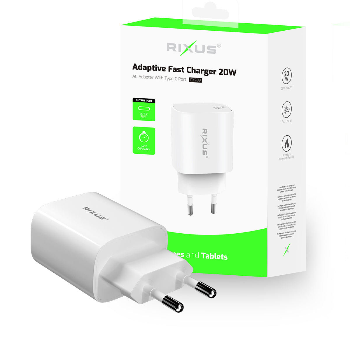 Rixus RX209 Adaptive Fast Charger USB-C 20W White – Bild 4