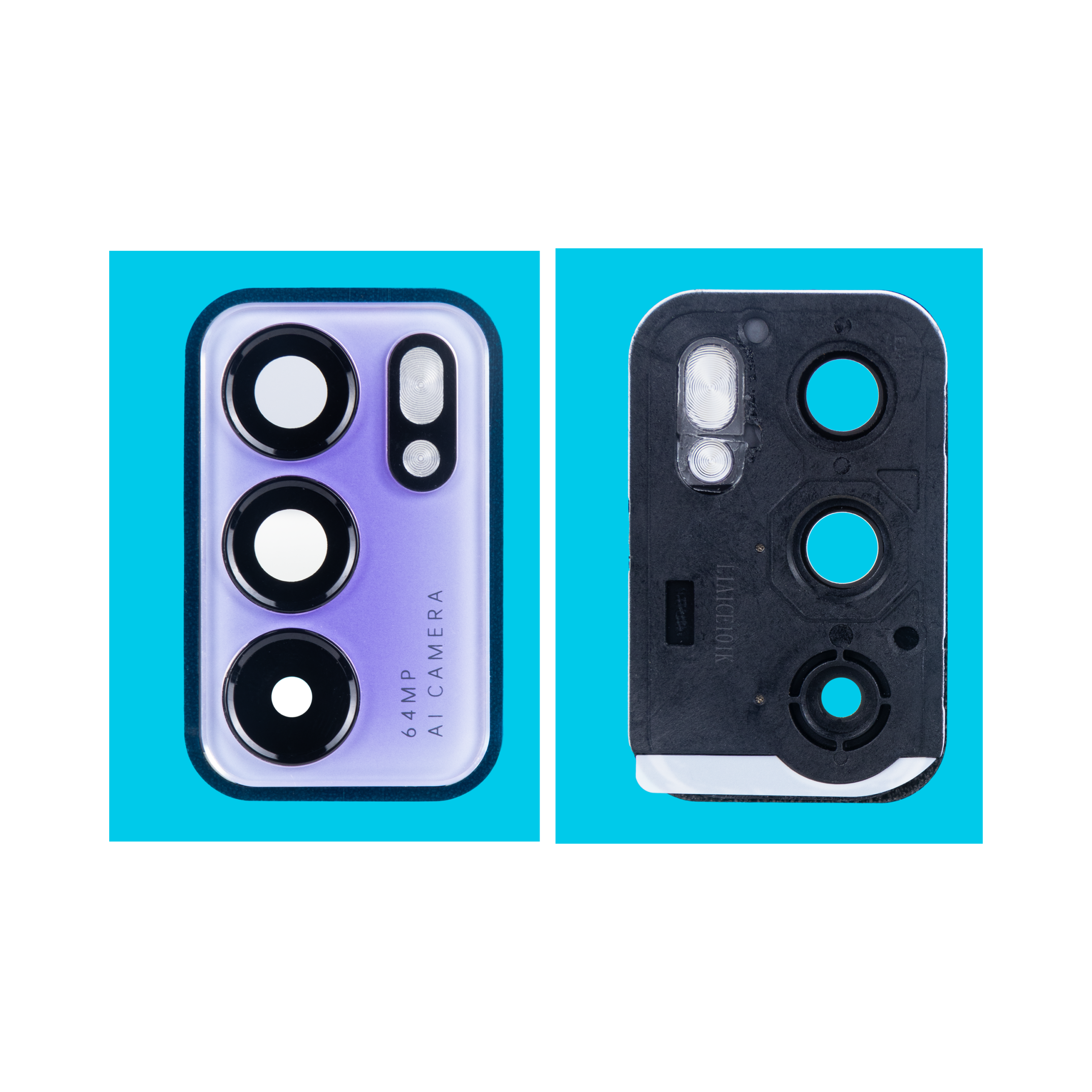 Oppo Reno 6 5G Kameraglas mit Rahmen Purple OEM – Bild 3
