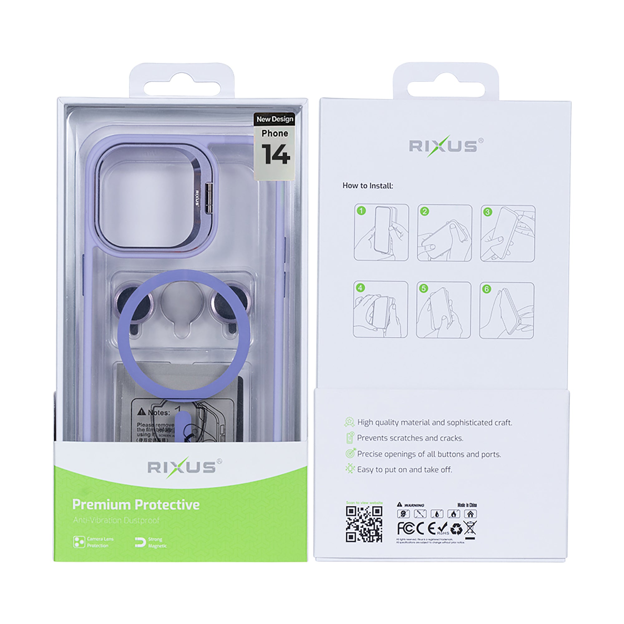 Rixus Classic 03 Hülle mit MagSafe kompatibel für Apple iPhone 14 Light Purple – Bild 5