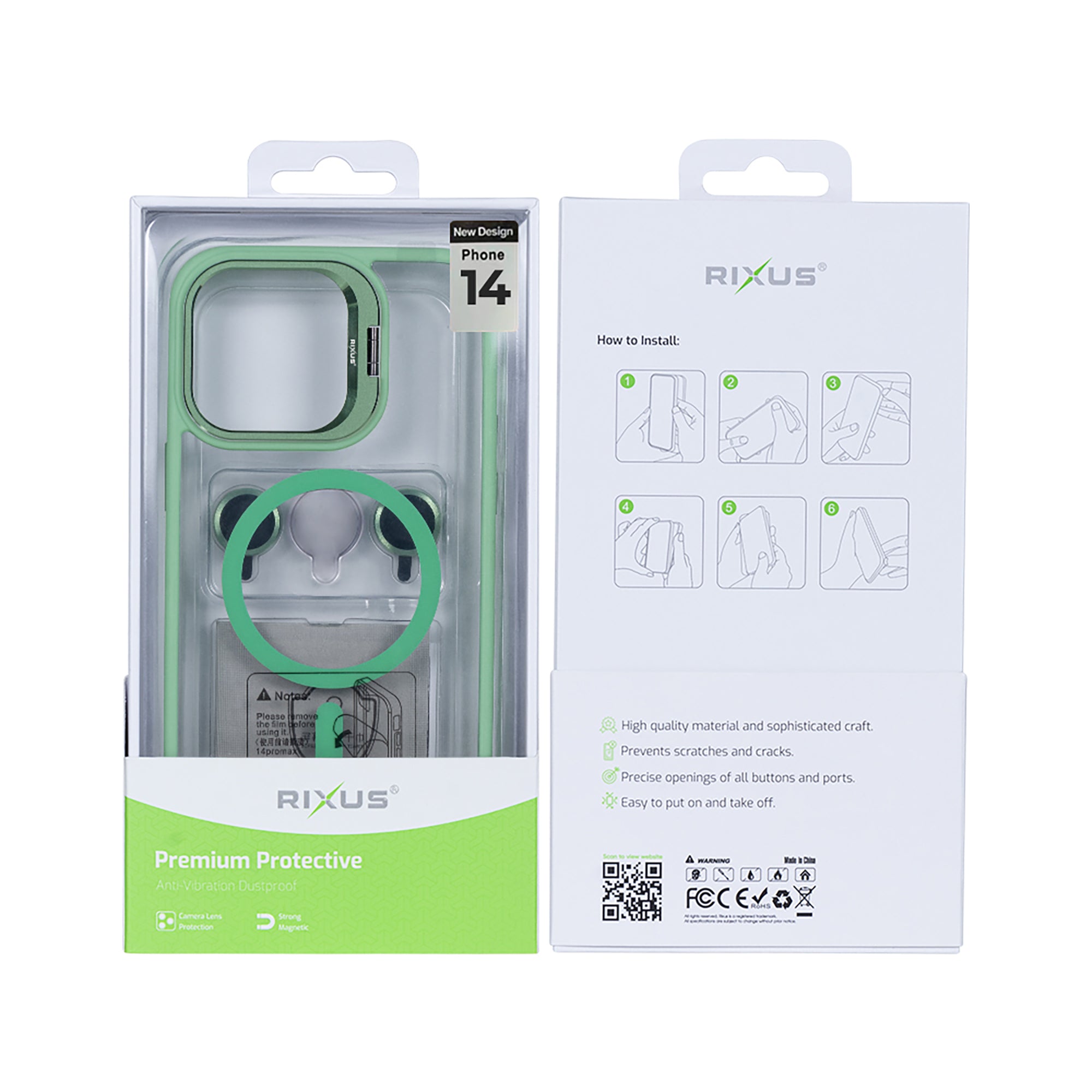 Rixus Classic 03 Hülle mit MagSafe kompatibel für Apple iPhone 14 Light Green – Bild 5