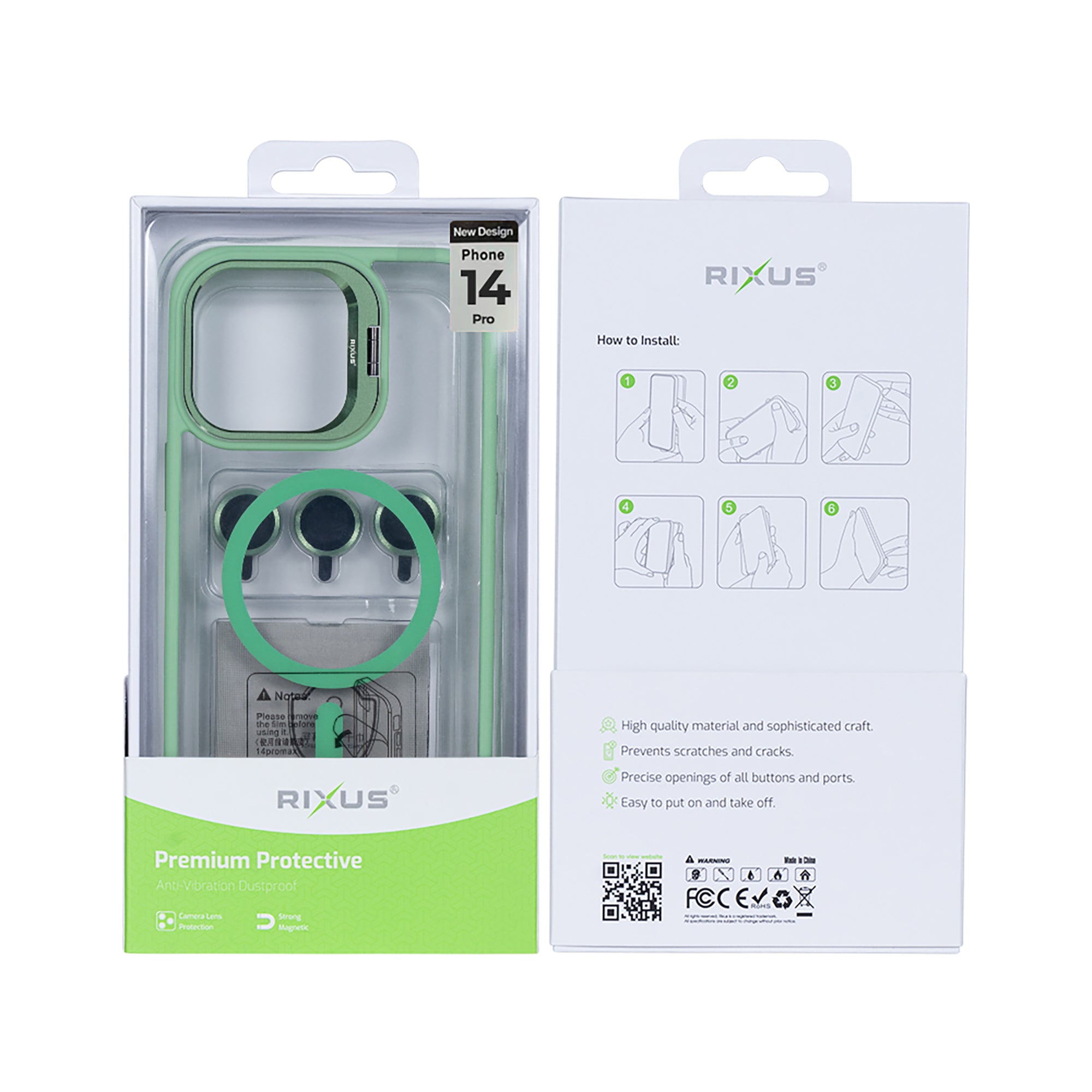 Rixus Classic 03 Hülle mit MagSafe kompatibel für Apple iPhone 14 Pro Light Green – Bild 5