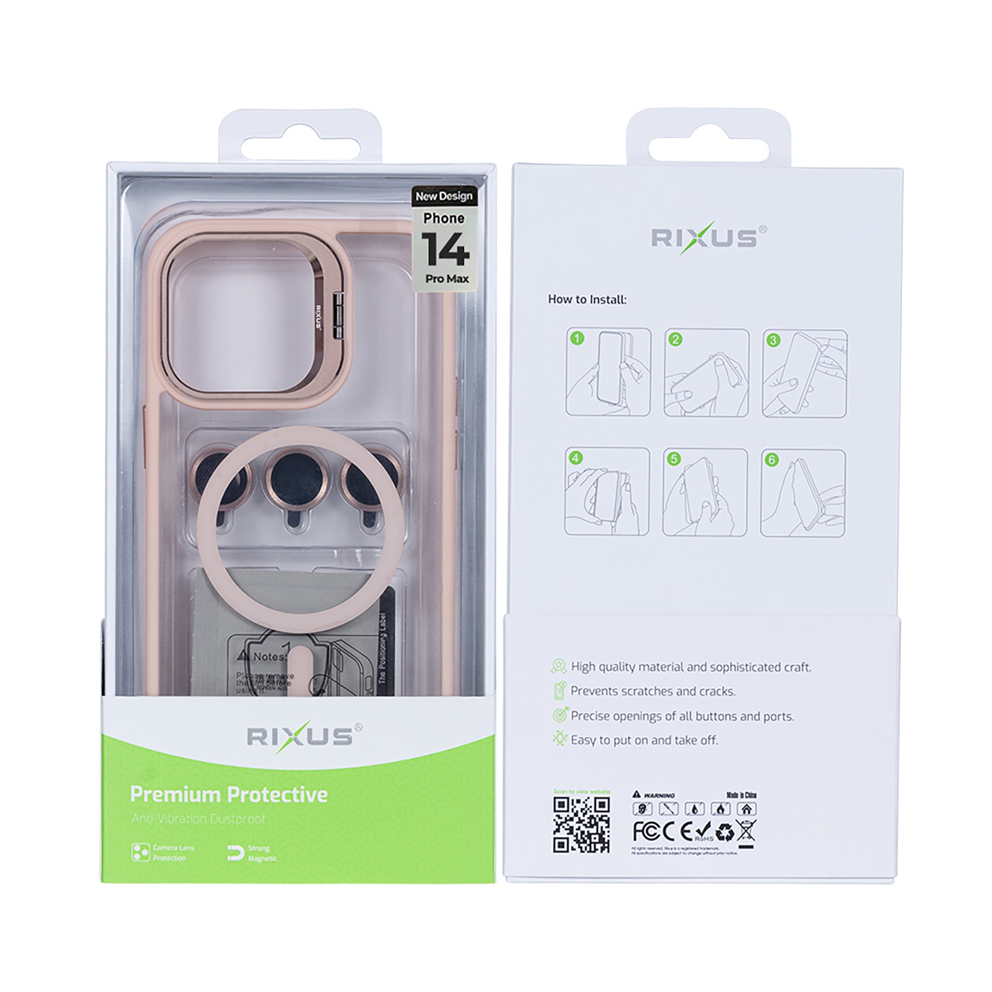 Rixus Classic 03 Hülle mit MagSafe kompatibel für Apple iPhone 14 Pro Max Light Pink – Bild 5