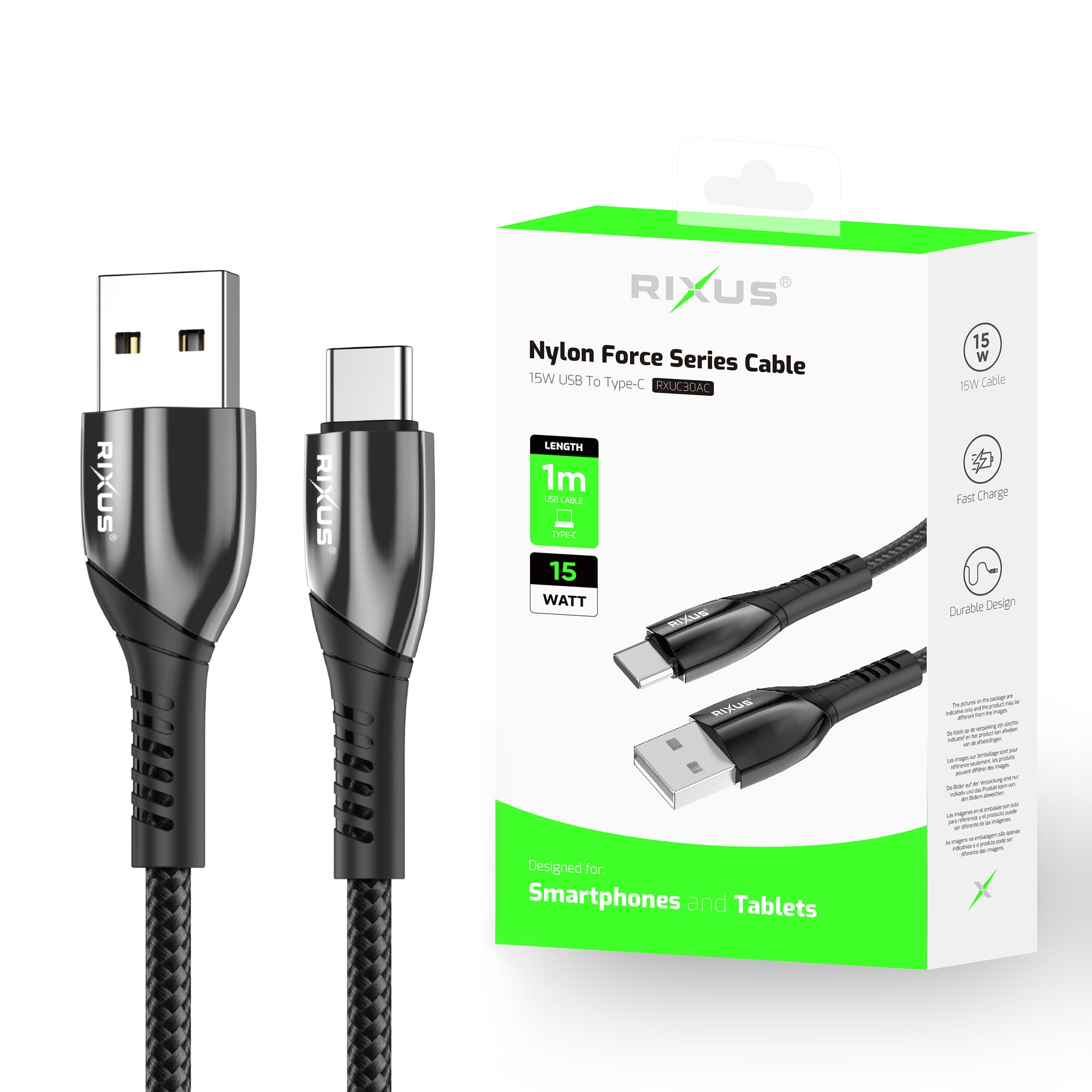 Rixus RXUC30AC Alloy USB To USB-C Datenkabel Metal Gray – Bild 4