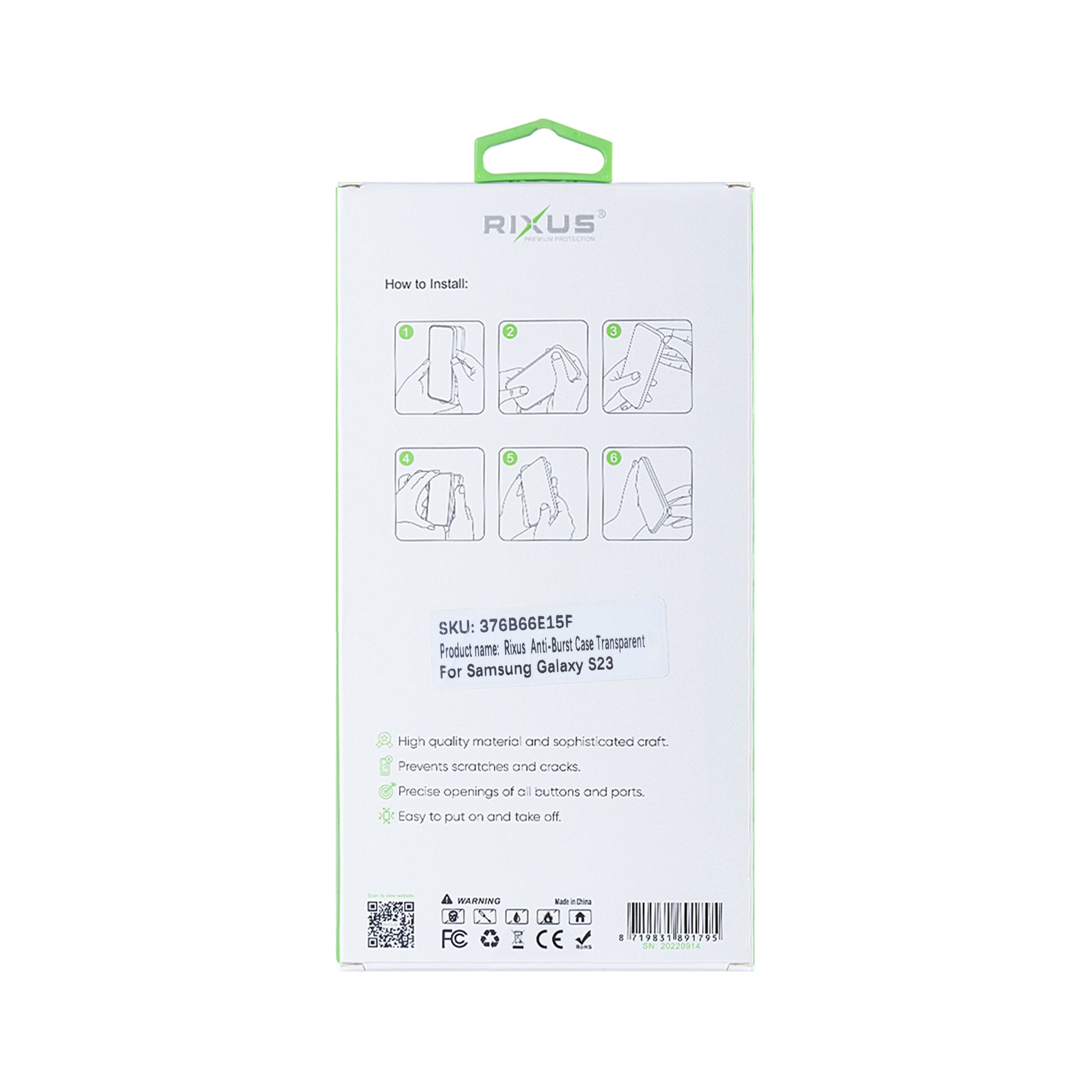 Rixus Anti-Burst Hülle für Samsung Galaxy S23 Transparent – Bild 5