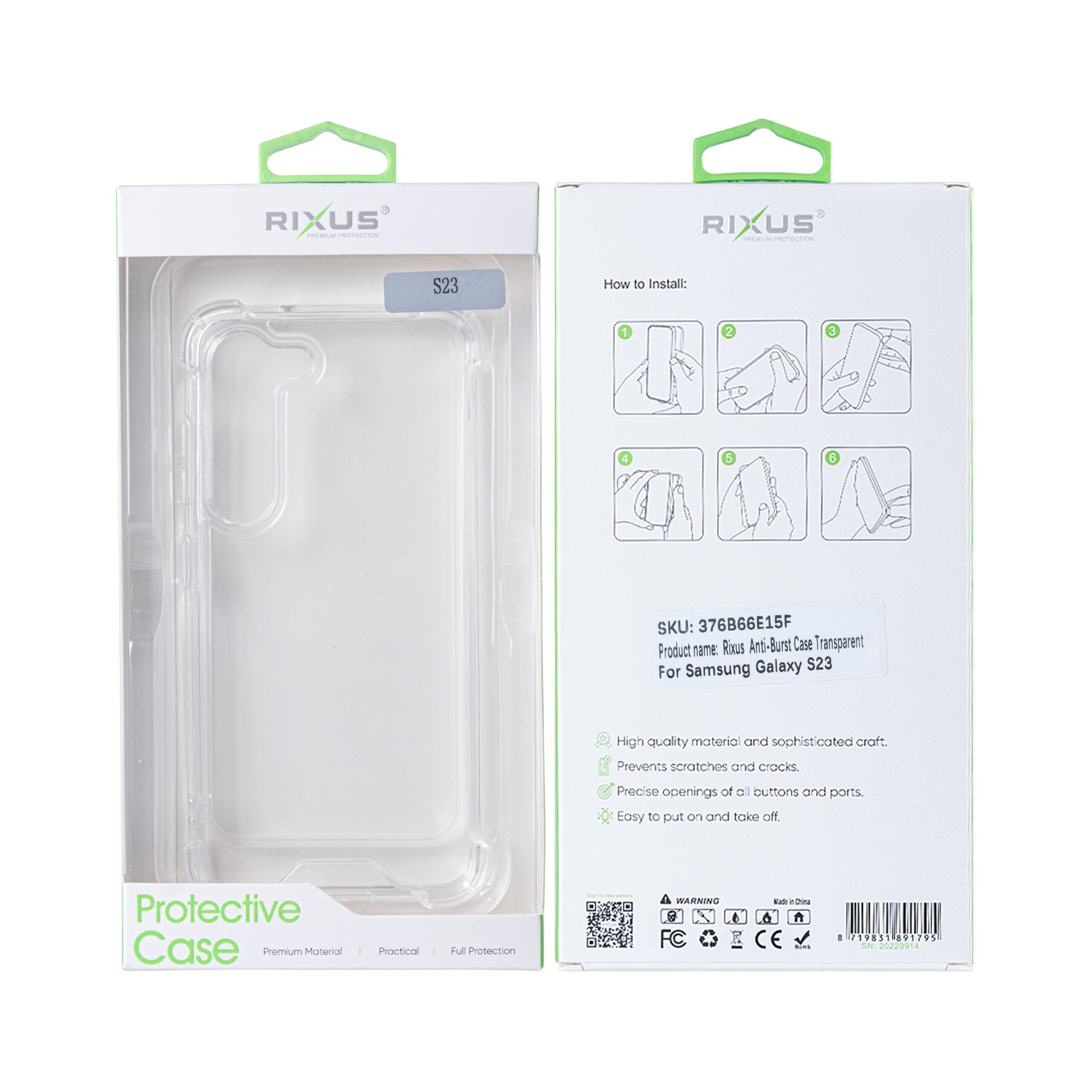 Rixus Anti-Burst Hülle für Samsung Galaxy S23 Transparent – Bild 6