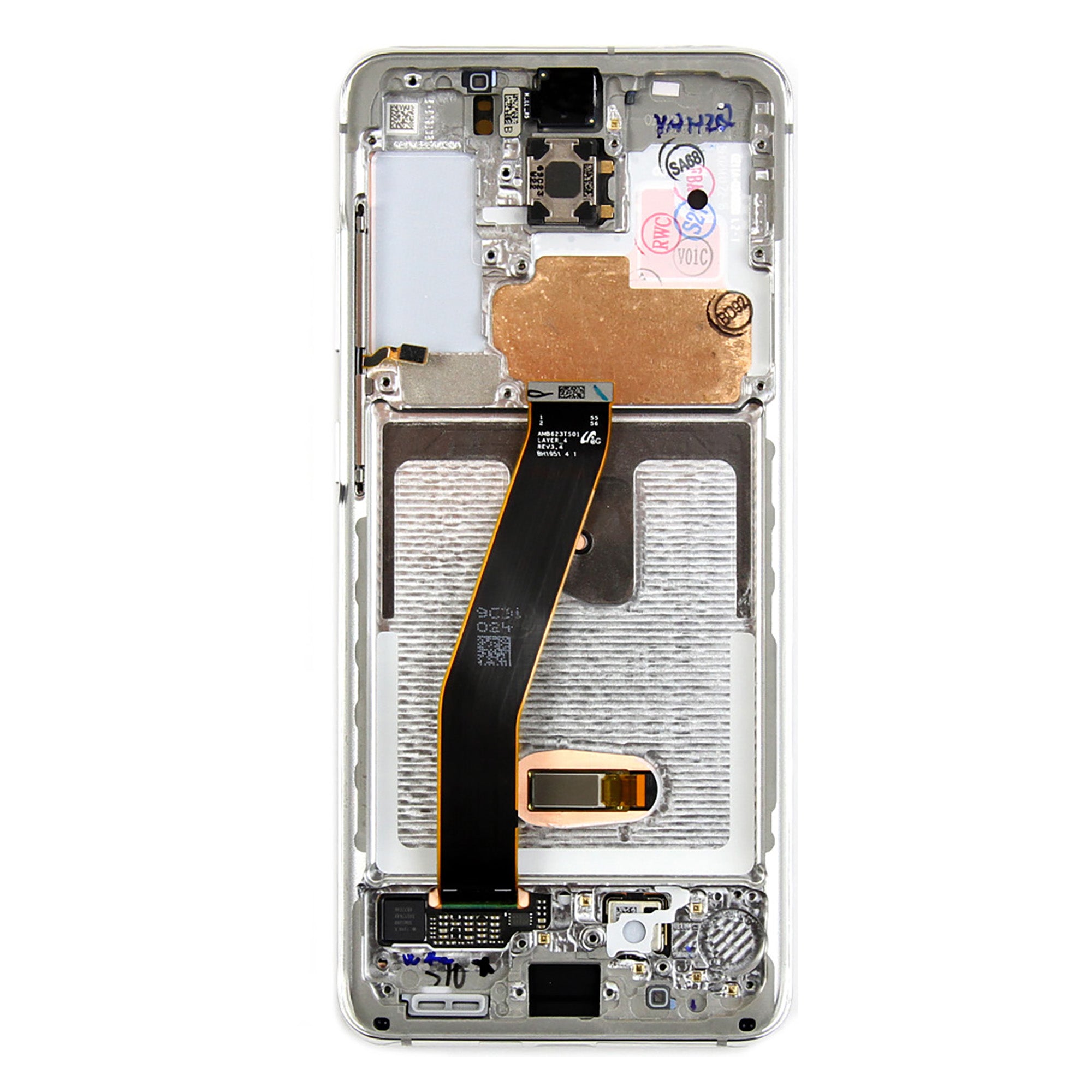 Samsung S20/S20 5G G980F/G981F Original Service Pack Display Rahmen Cloud White – Bild 3