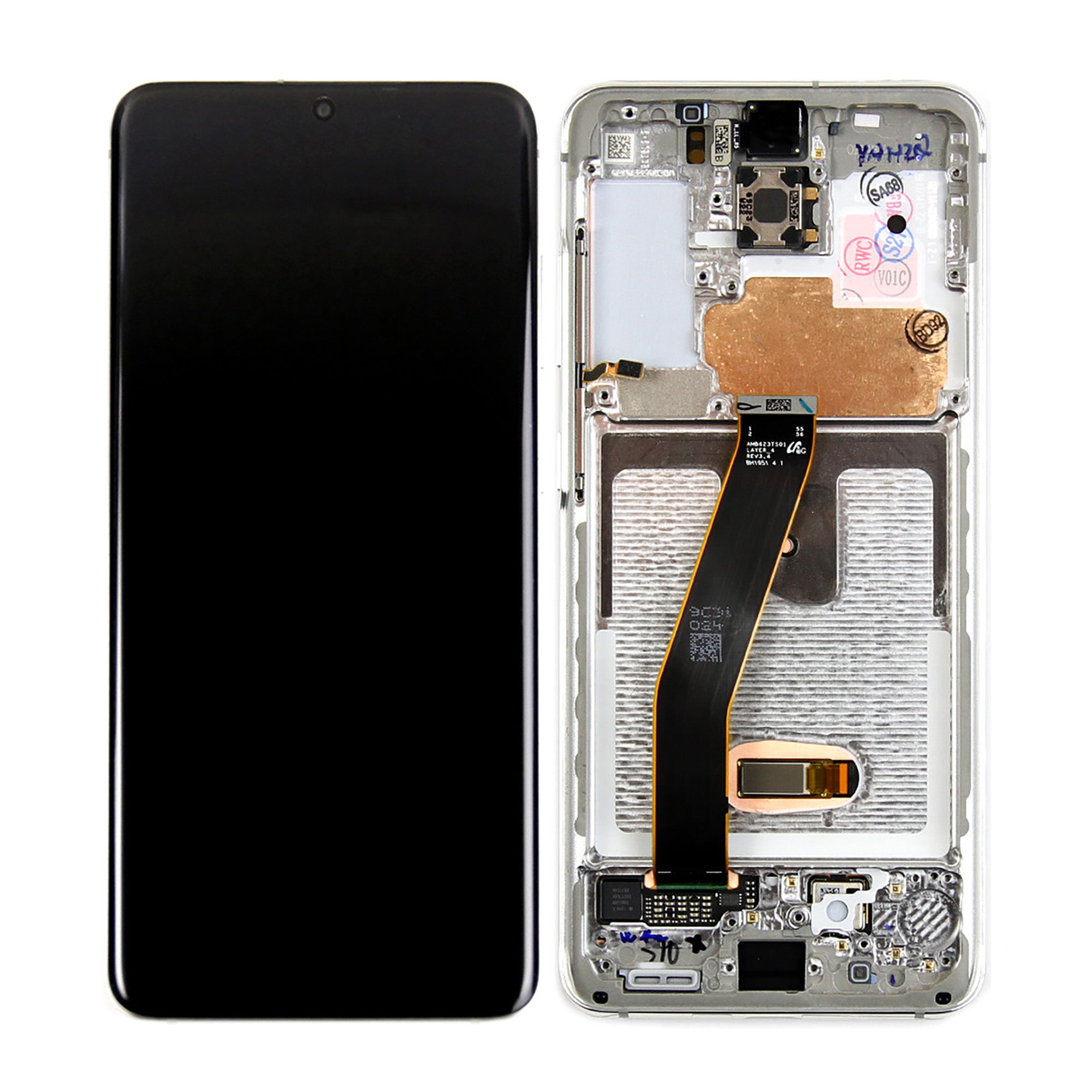 Samsung S20/S20 5G G980F/G981F Original Service Pack Display Rahmen Cloud White – Bild 5