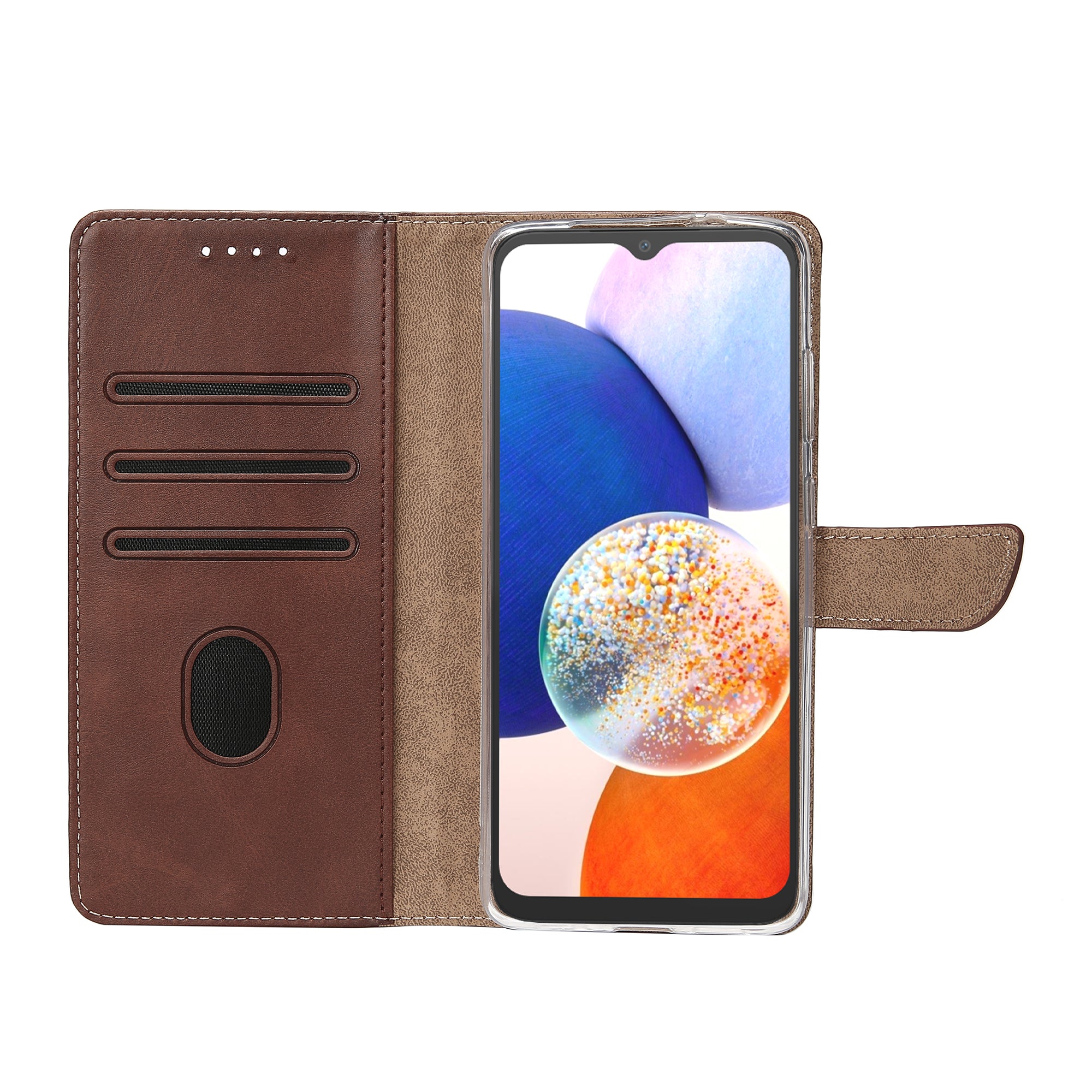 Rixus Buchhülle für Samsung Galaxy A14 5G Brown – Bild 5