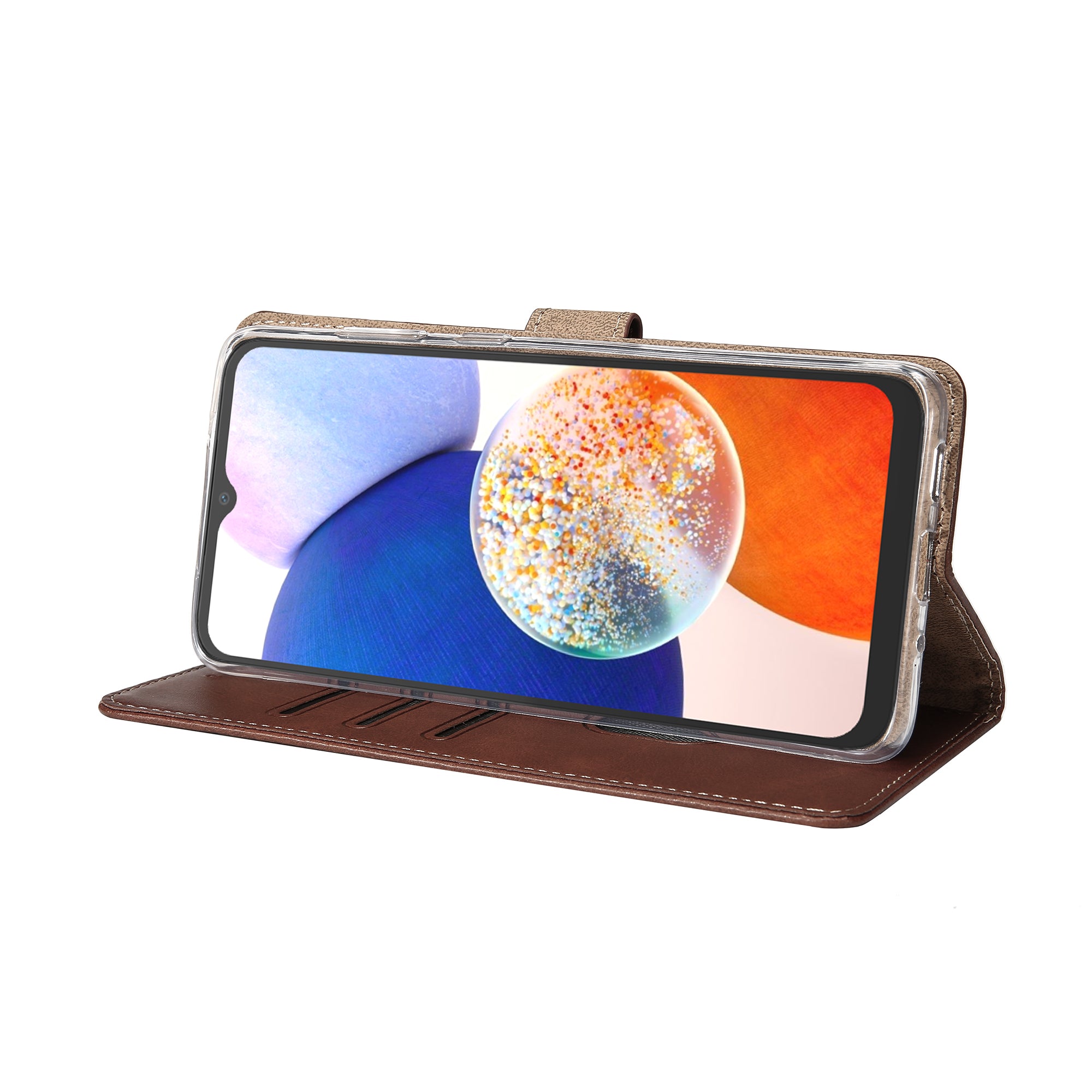Rixus Buchhülle für Samsung Galaxy A14 5G Brown – Bild 6