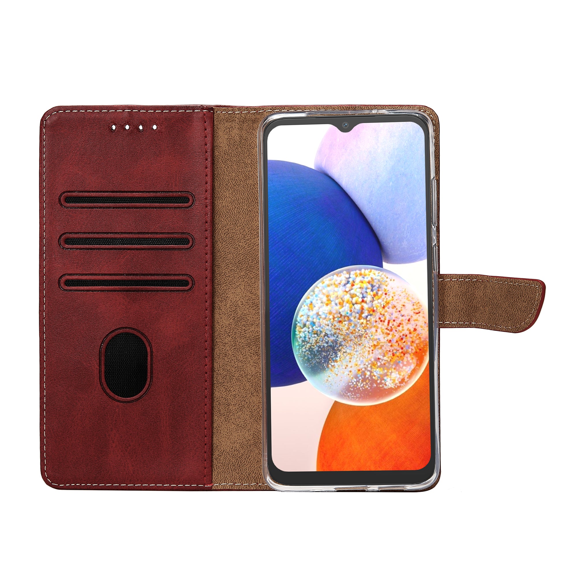 Rixus Buchhülle für Samsung Galaxy A14 5G Dark Red – Bild 5