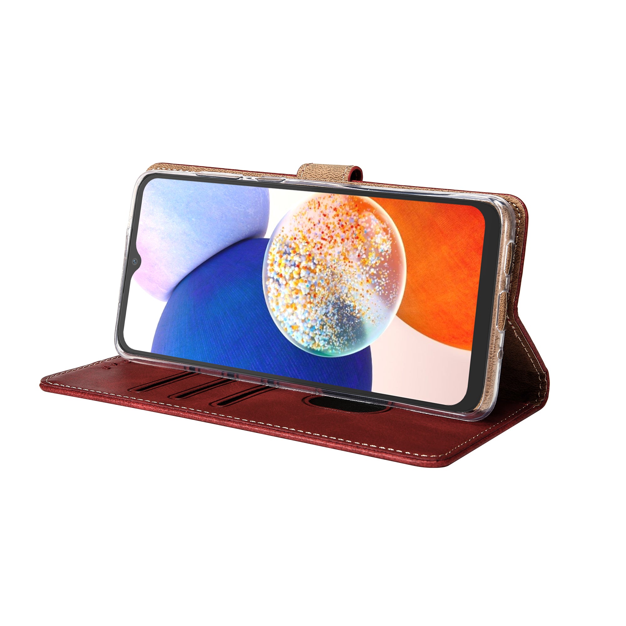 Rixus Buchhülle für Samsung Galaxy A14 5G Dark Red – Bild 6