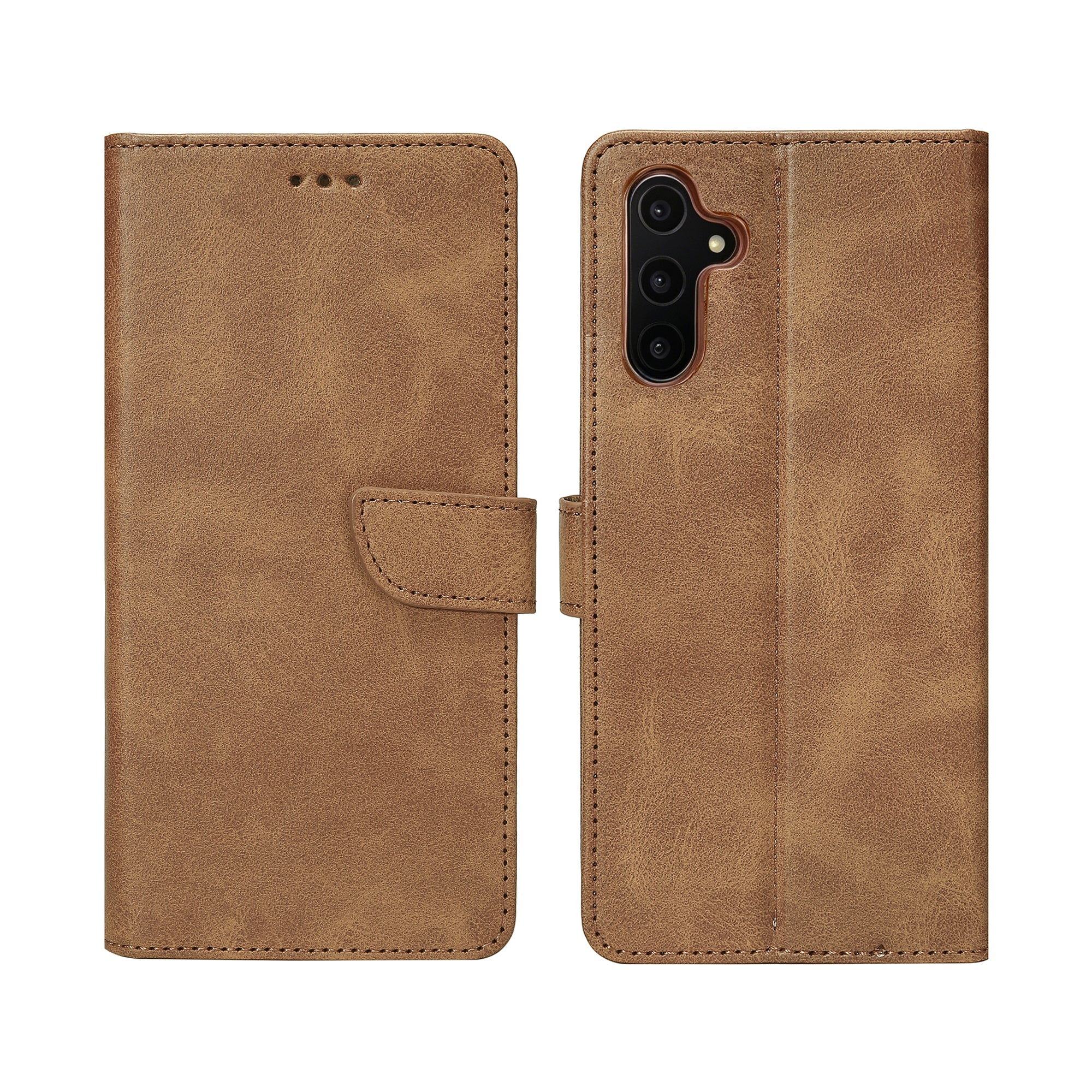 Rixus Buchhülle für Samsung Galaxy A14 5G Light Brown – Bild 3