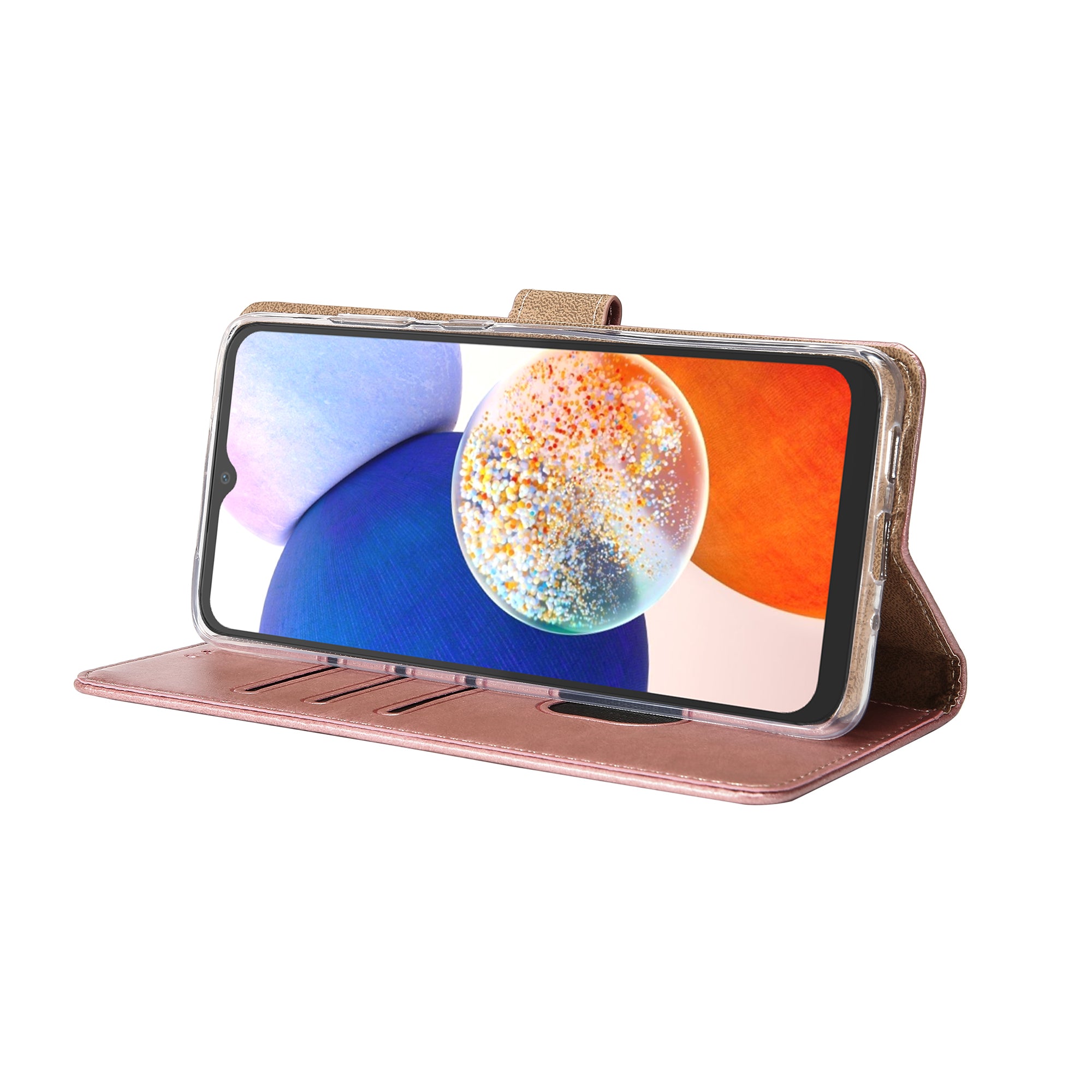 Rixus Buchhülle für Samsung Galaxy A14 5G Pink – Bild 6