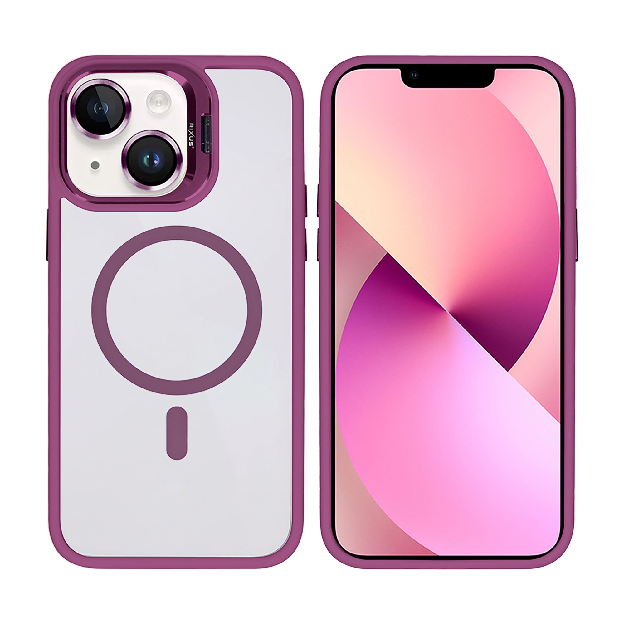 Rixus Classic 03 Hülle mit MagSafe kompatibel für Apple iPhone 13 Dark Pink – Bild 3