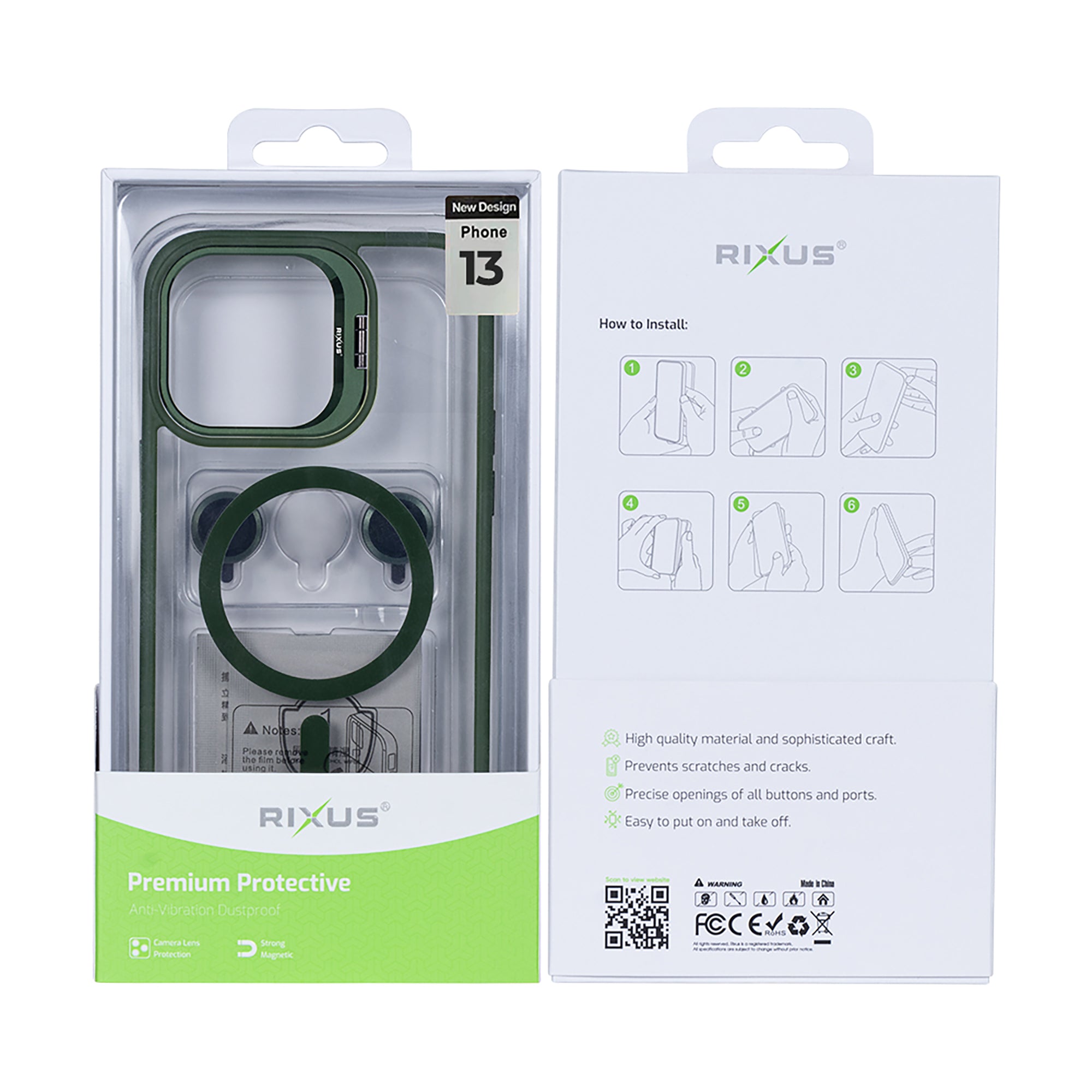 Rixus Classic 03 Hülle mit MagSafe kompatibel für Apple iPhone 13 Dark Green – Bild 5